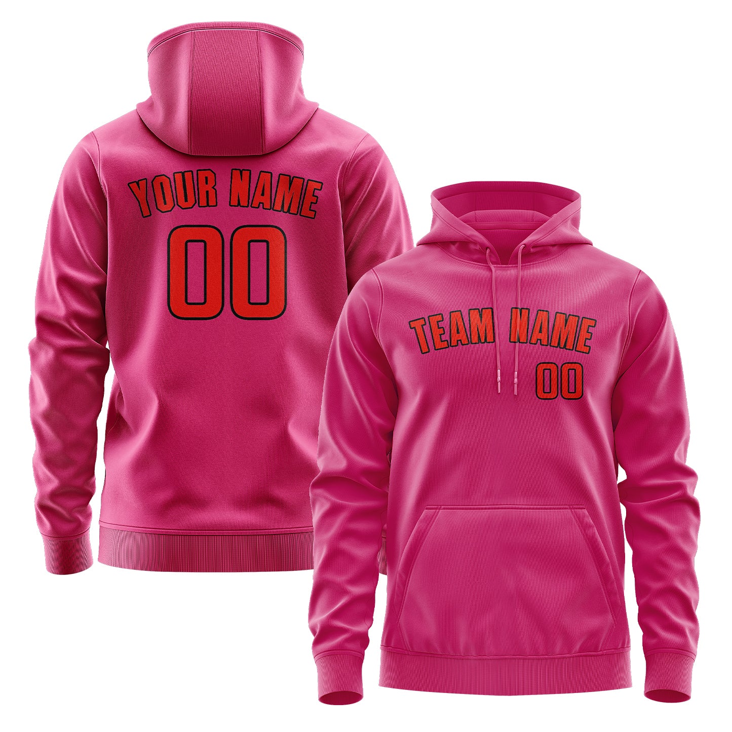 Maßgeschneidertes Rosarot Orangerot Hoodie