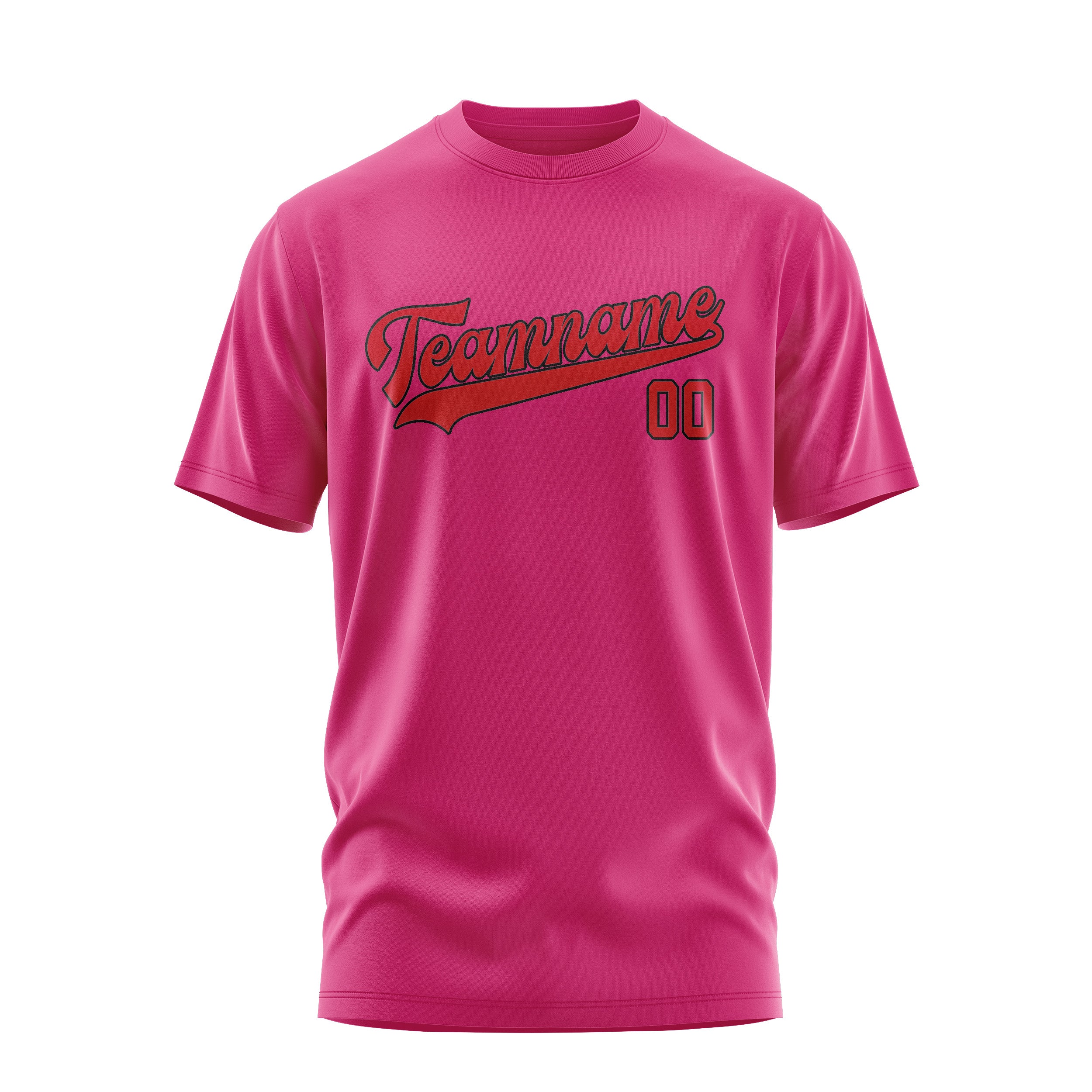 Maßgeschneidertes Rosarot Rot T-Shirt
