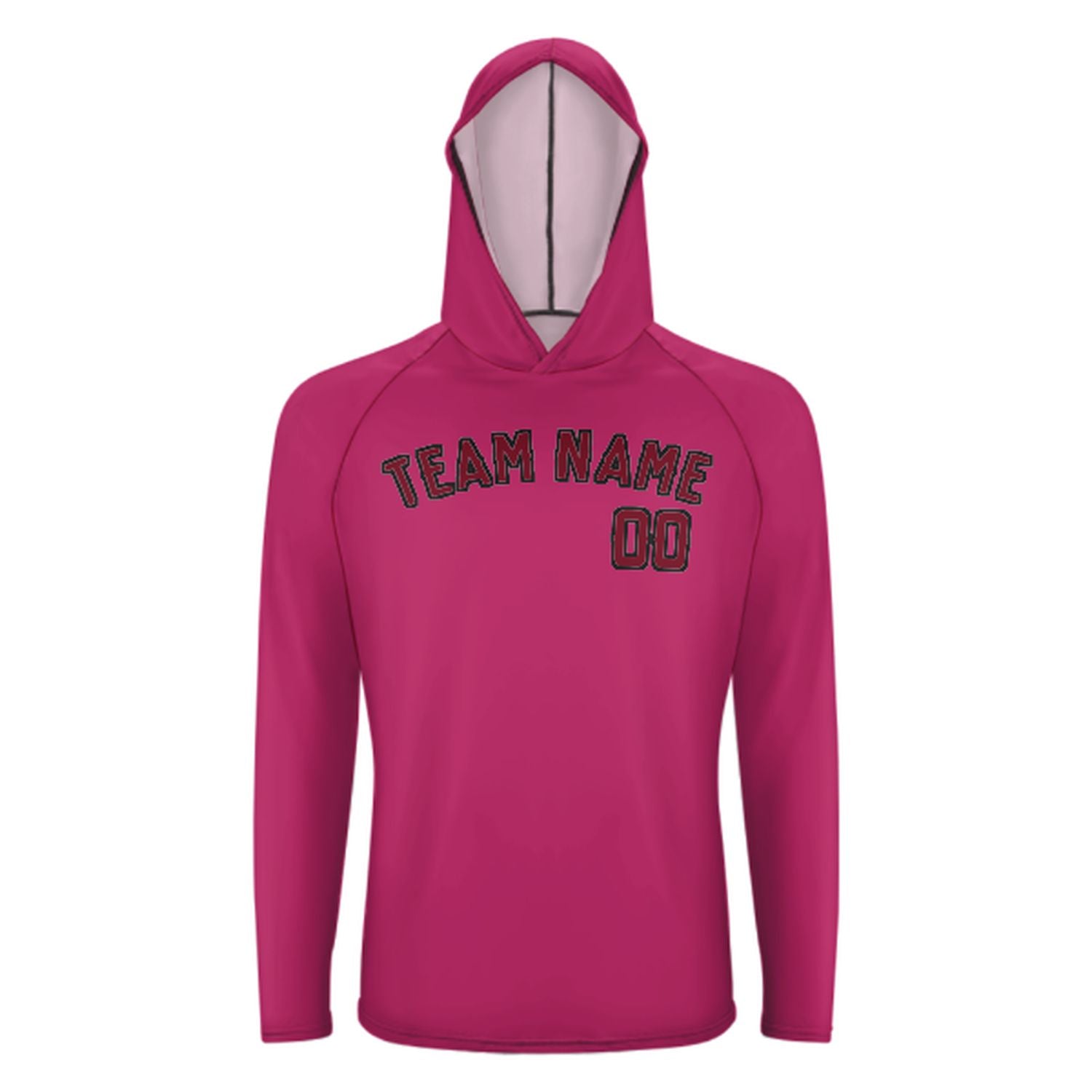 Maßgeschneidertes Rosarot Karmesinrot UV-Hoodie