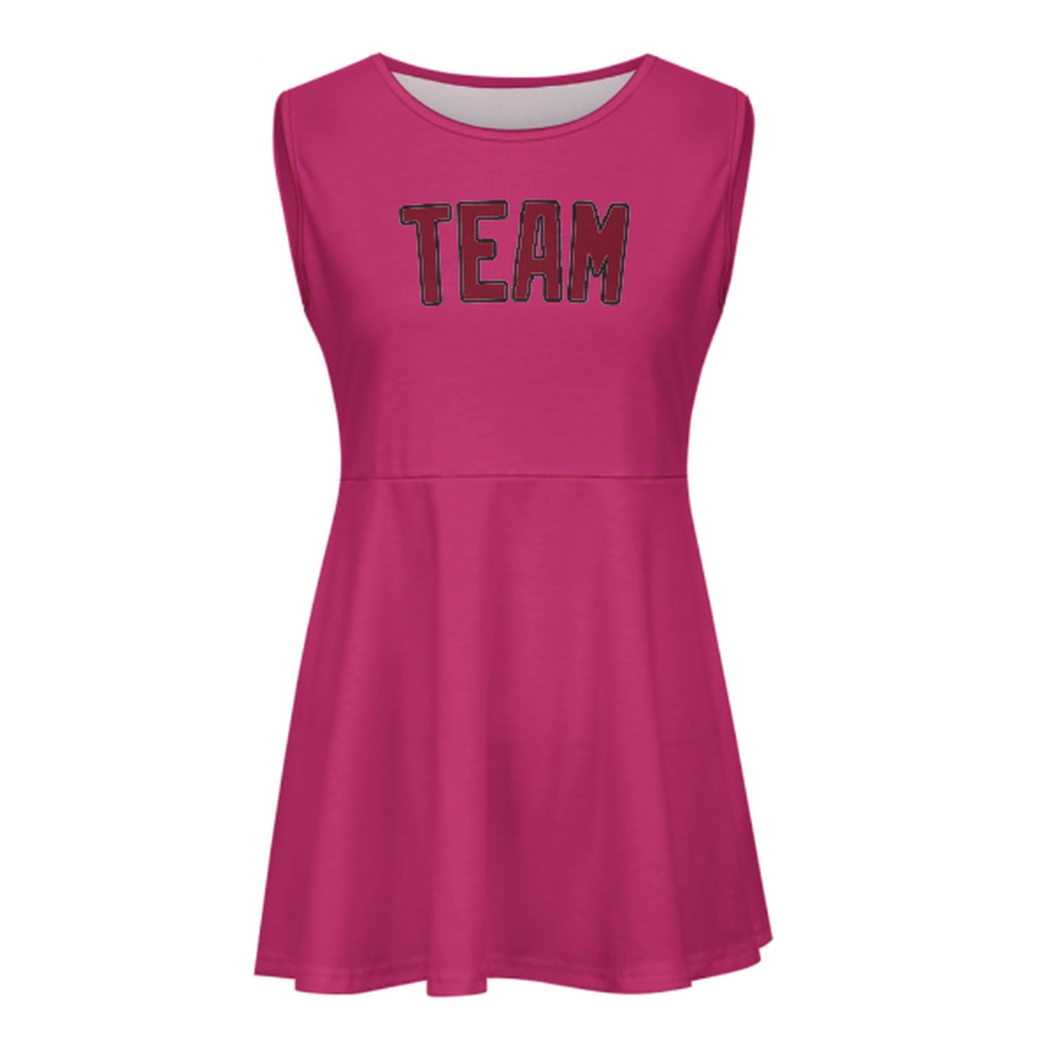 Maßgeschneidertes Rosarot Karmesinrot Cheerleader-Kleid
