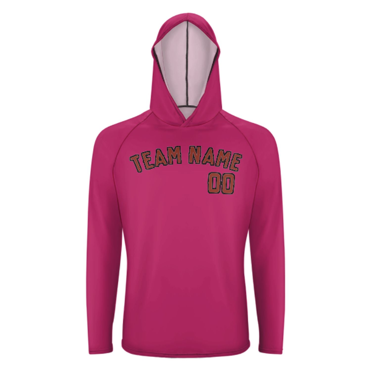 Maßgeschneidertes Rosarot Korallenrot UV-Hoodie