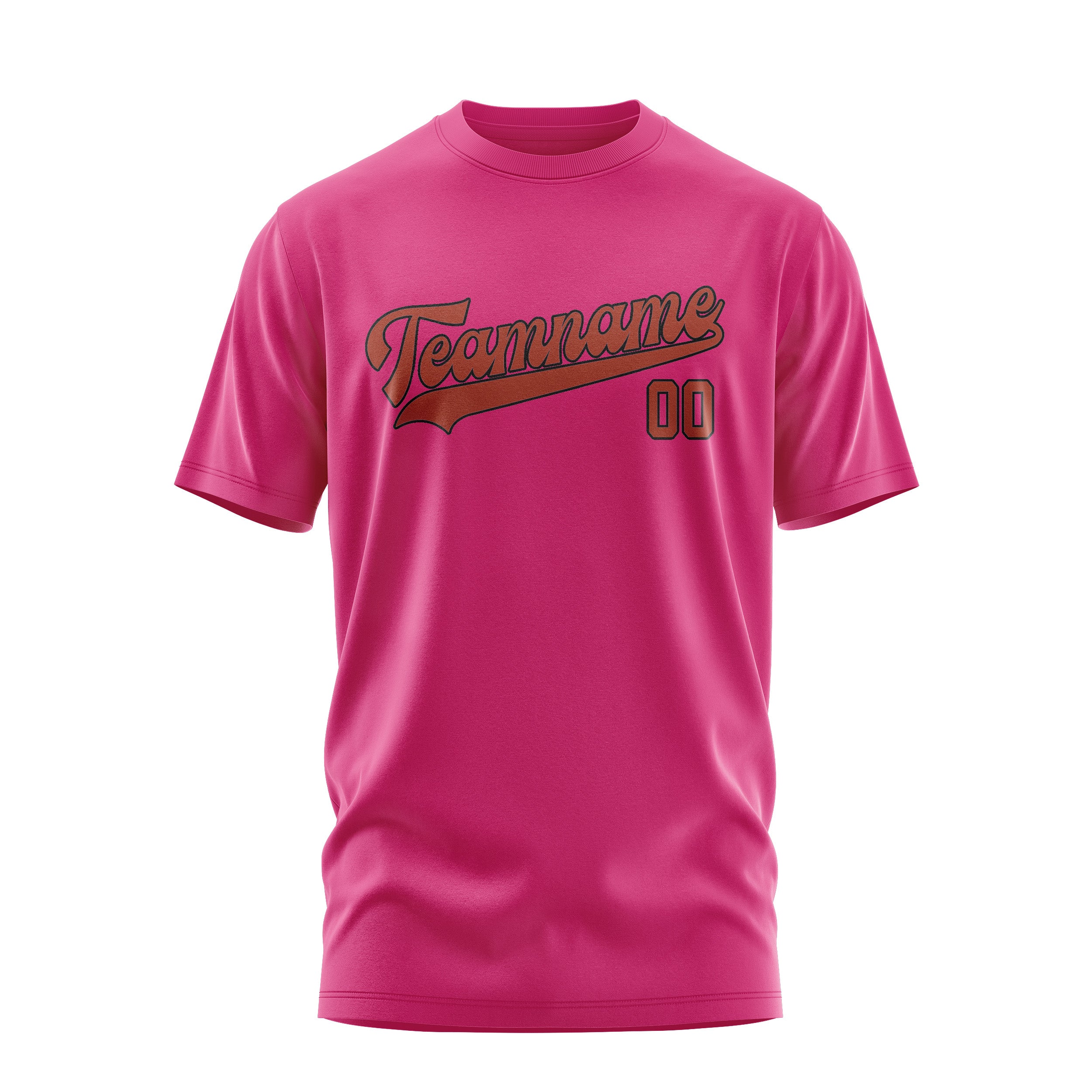Maßgeschneidertes Rosarot Korallenrot T-Shirt