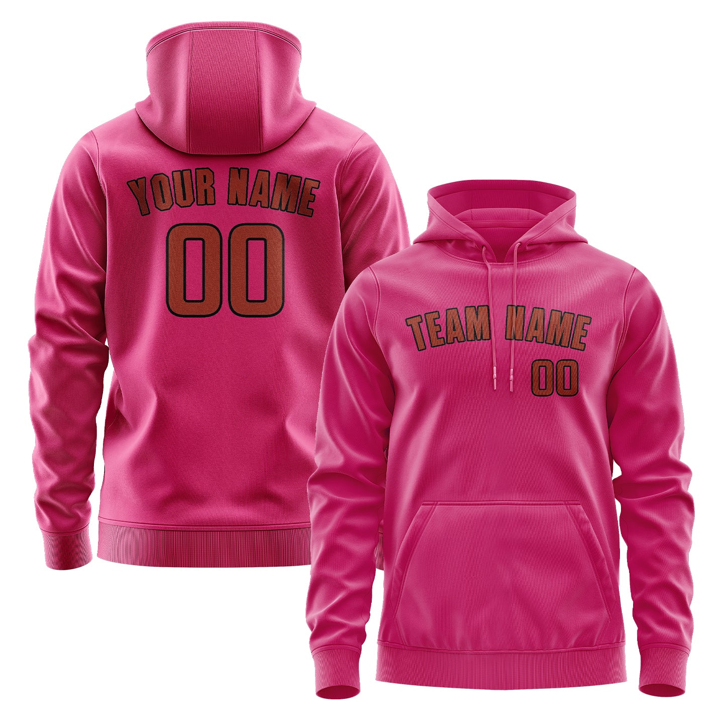 Maßgeschneidertes Rosarot Korallenrot Hoodie