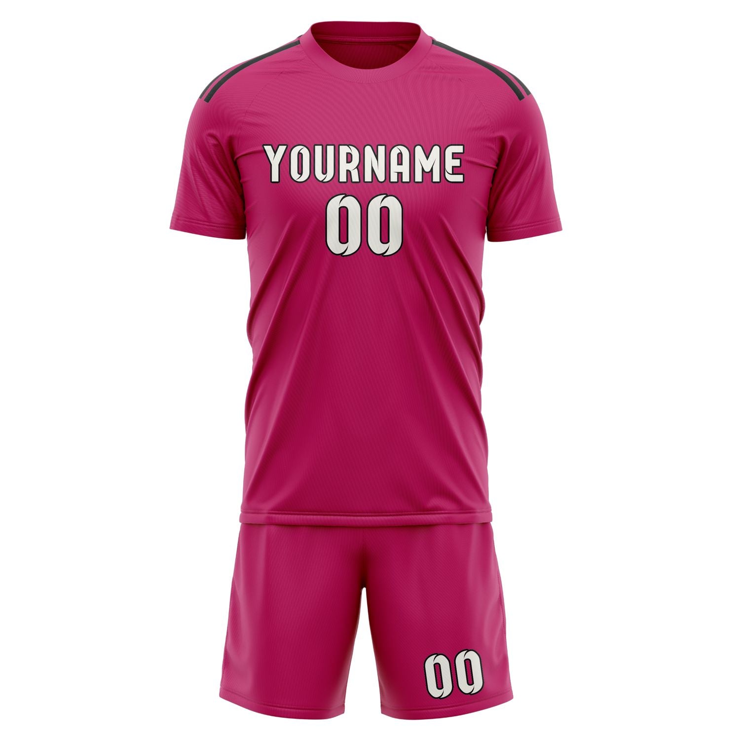 Maßgeschneidertes Professionelles Rosarot Weiß Fußballtrikot-Set
