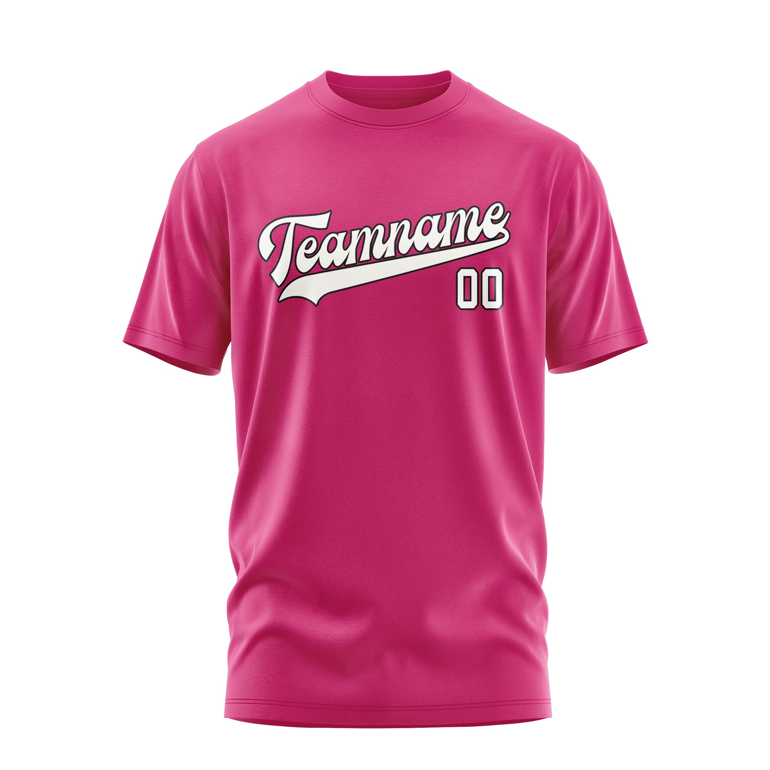 Maßgeschneidertes Rosarot Weiß T-Shirt