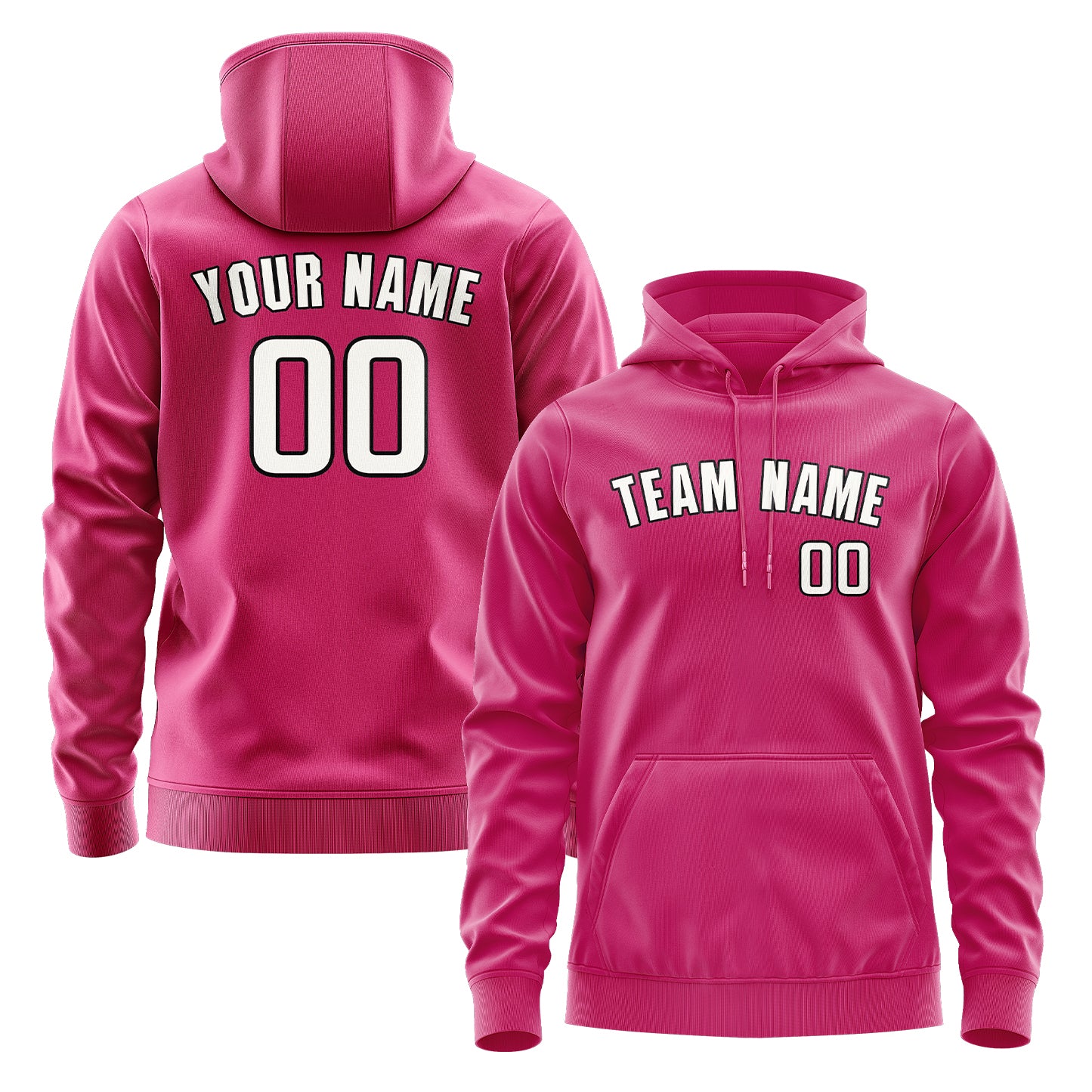 Maßgeschneidertes Rosarot Weiß Hoodie