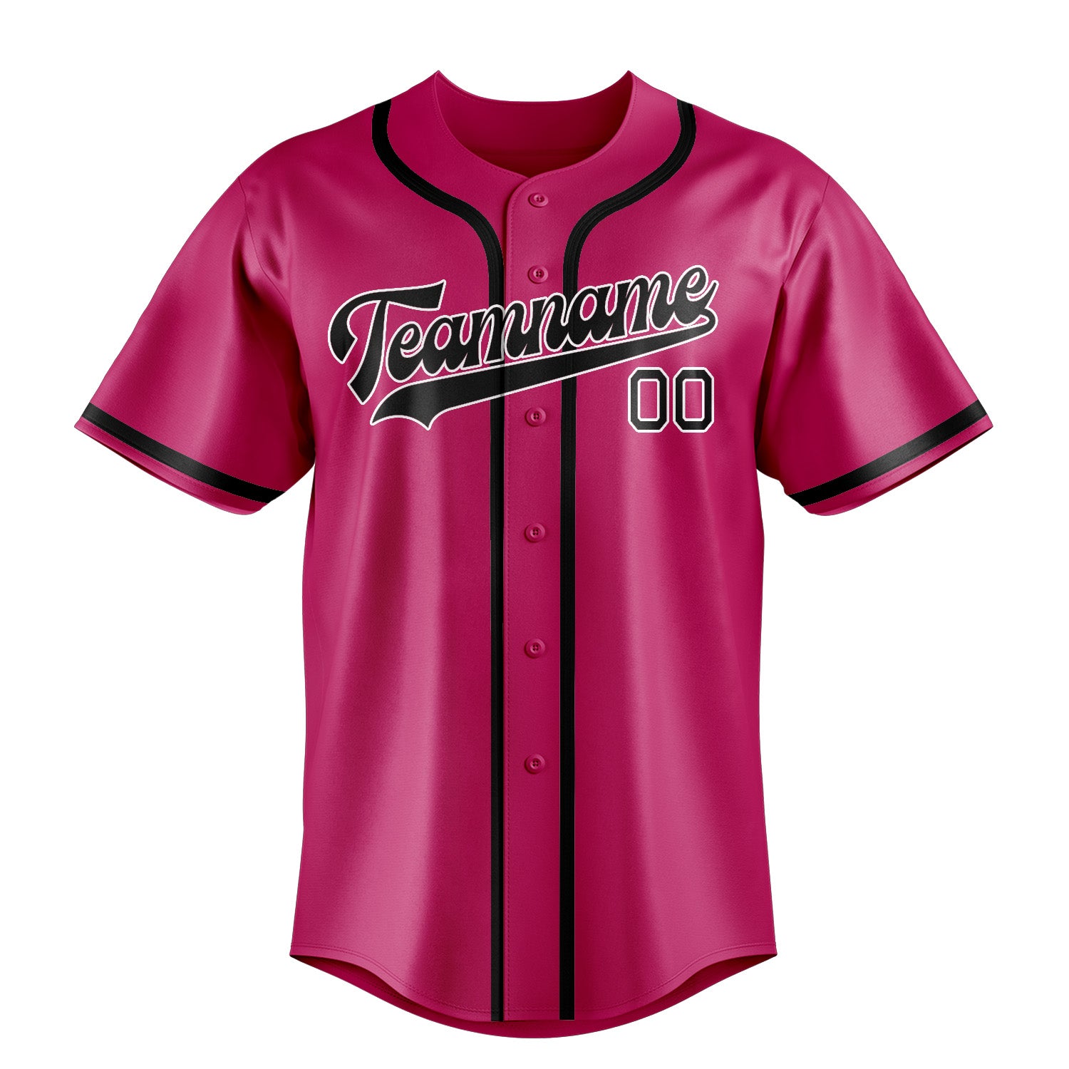 Benutzerdefiniertes Professionelles Rosarot Schwarz Baseballtrikot