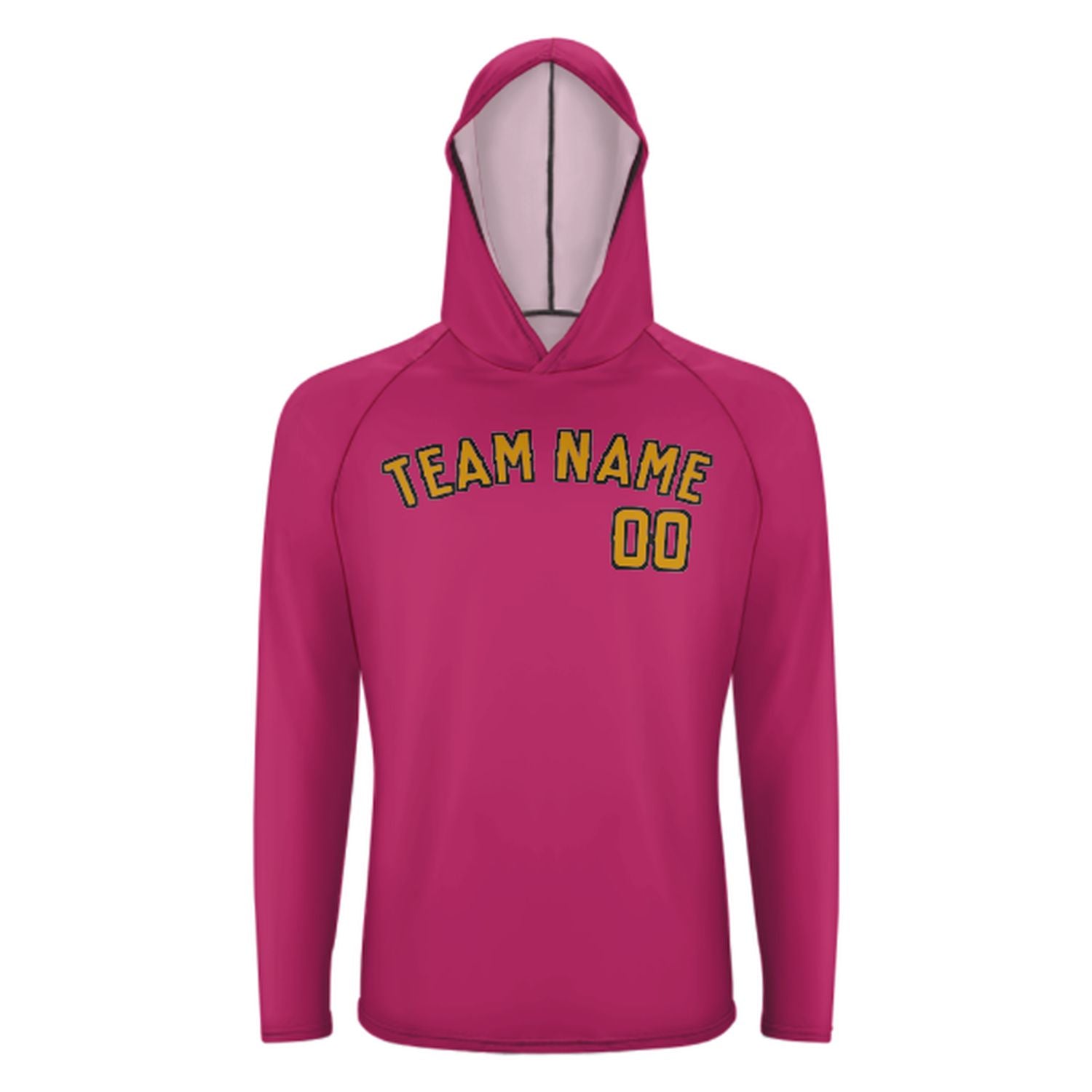 Maßgeschneidertes Rosarot Gelb UV-Hoodie