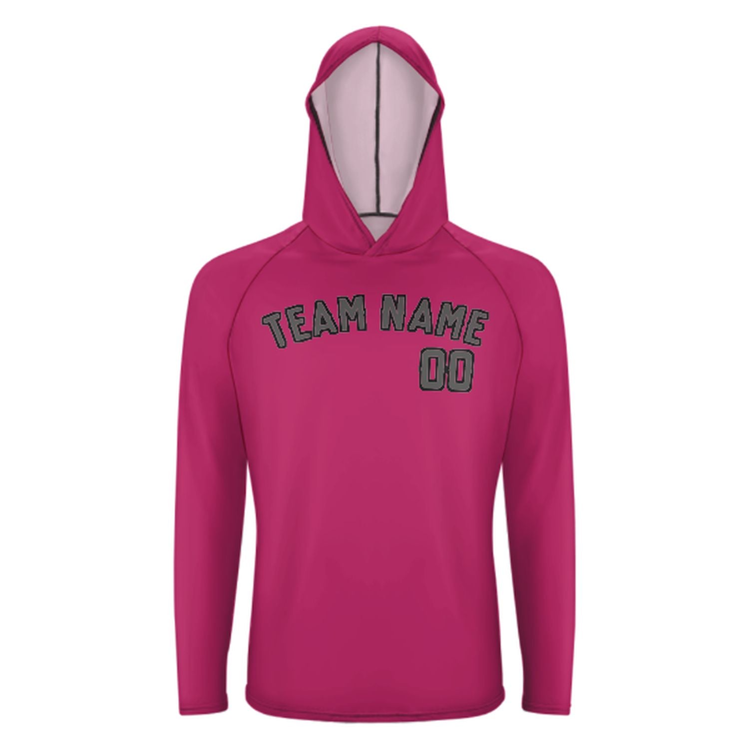 Maßgeschneidertes Rosarot Dunkelgrau UV-Hoodie