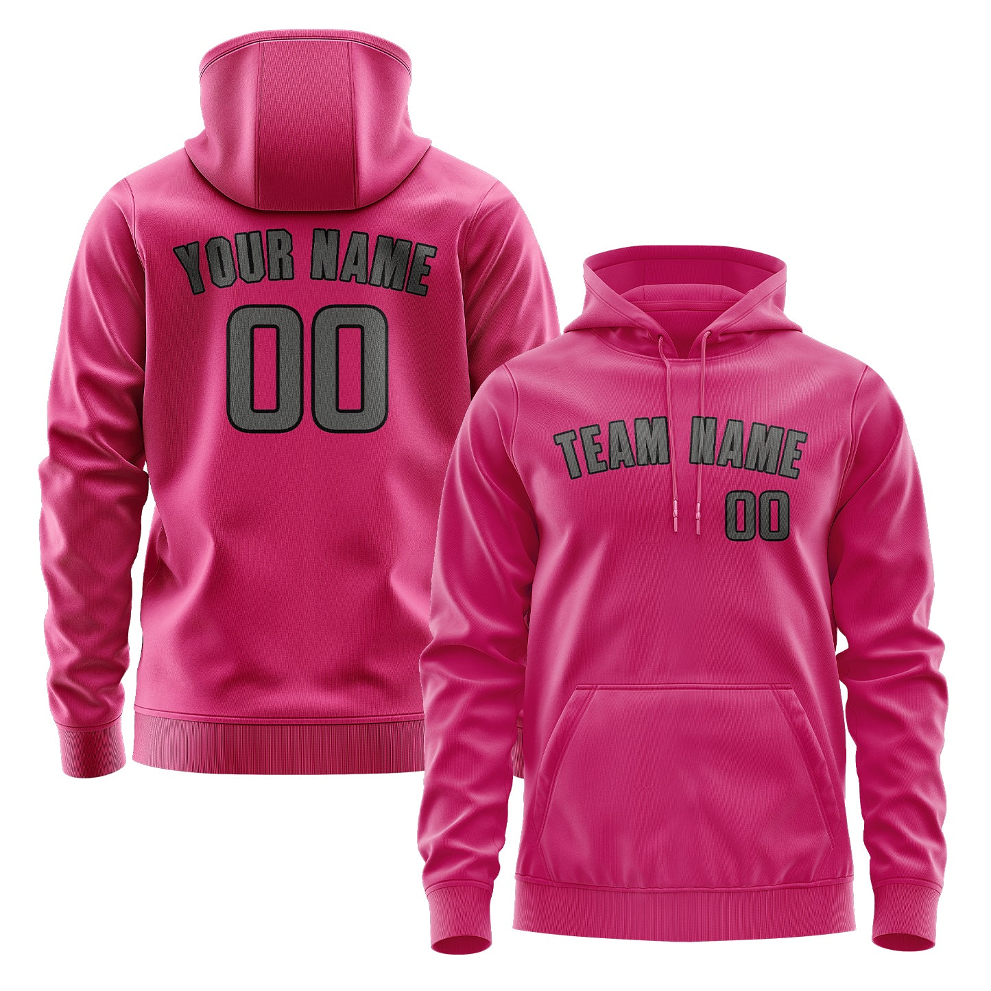 Maßgeschneidertes Rosarot Dunkelgrau Hoodie