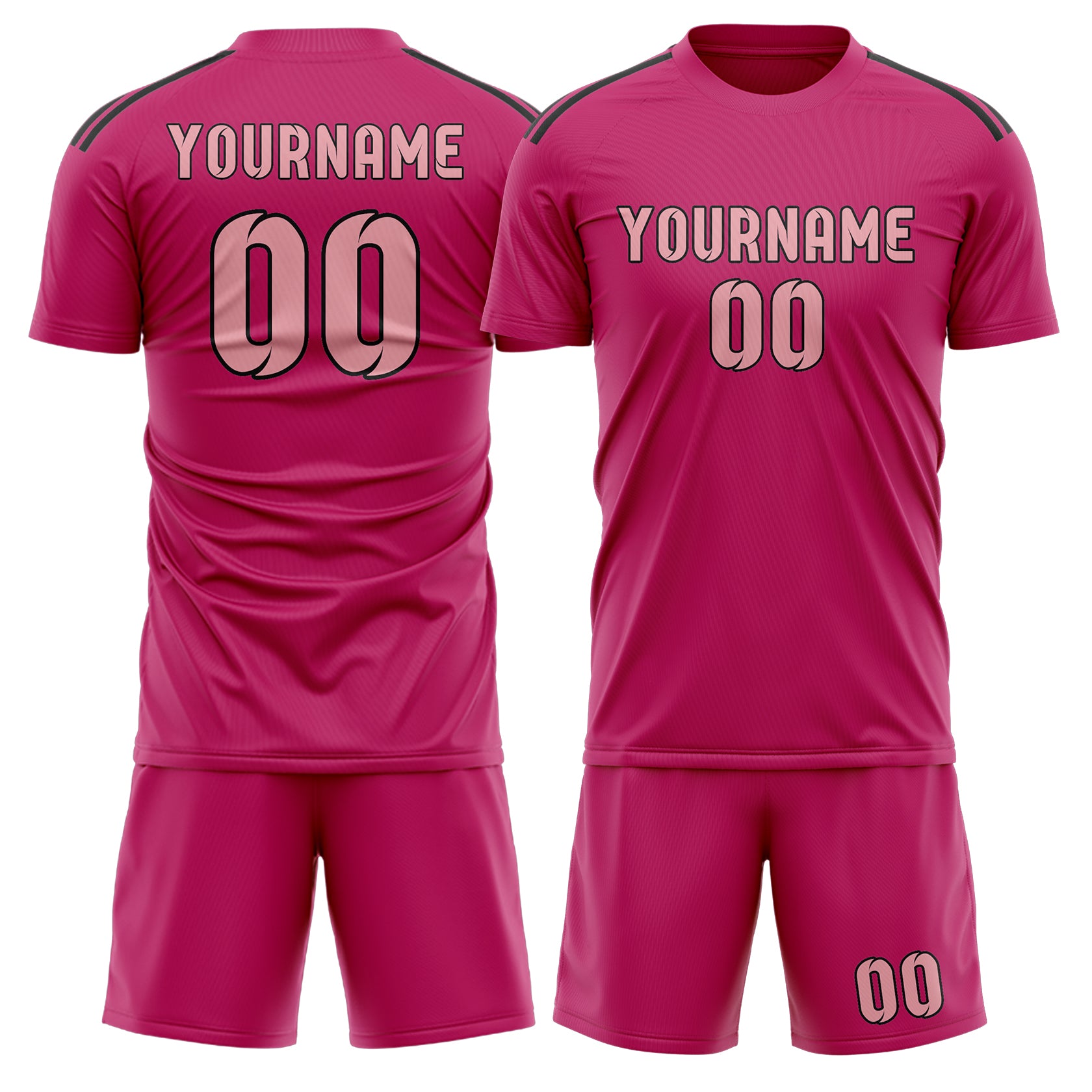 Maßgeschneidertes Professionelles Rosarot Rosa Fußballtrikot-Set