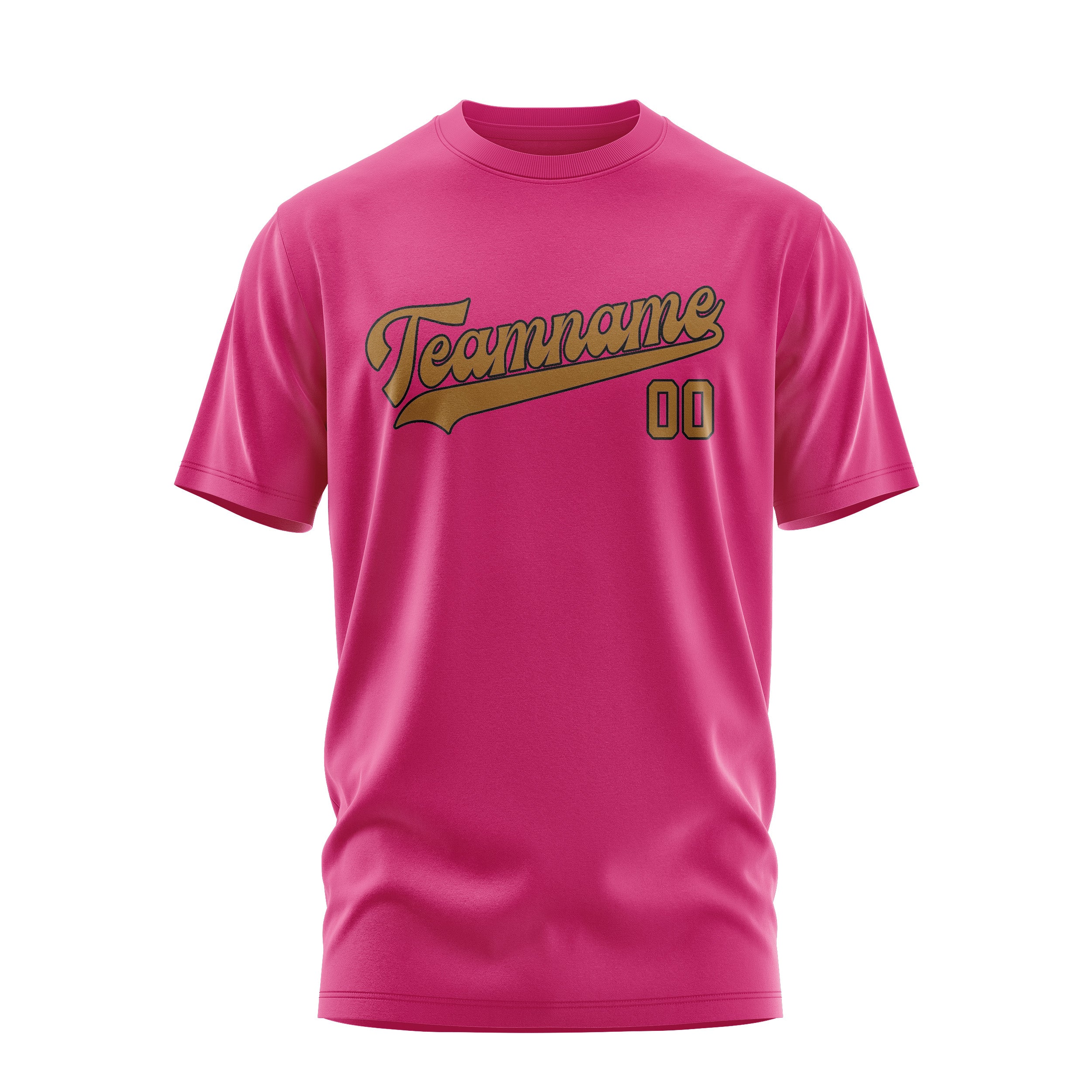 Maßgeschneidertes Rosarot Khaki T-Shirt