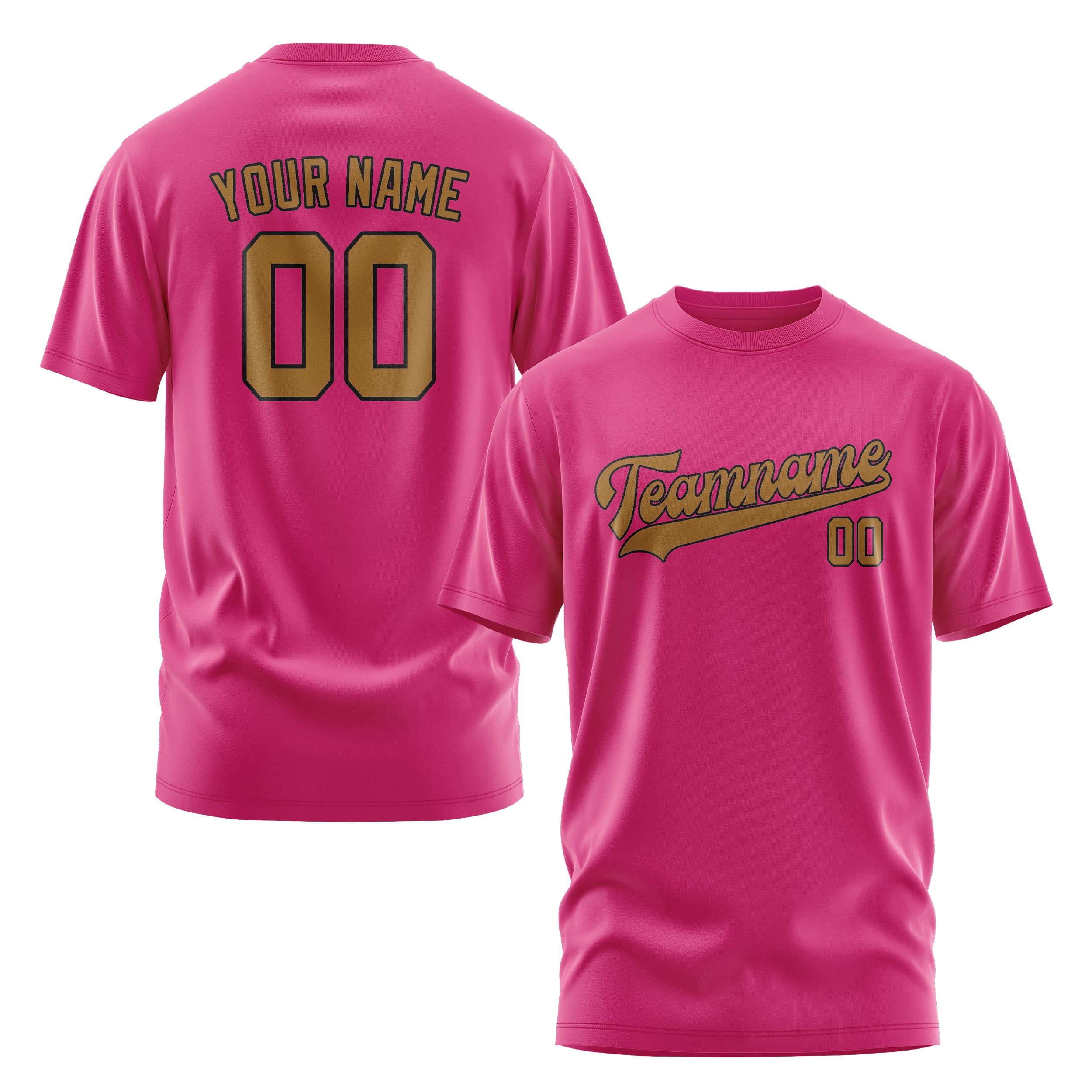 Maßgeschneidertes Rosarot Khaki T-Shirt