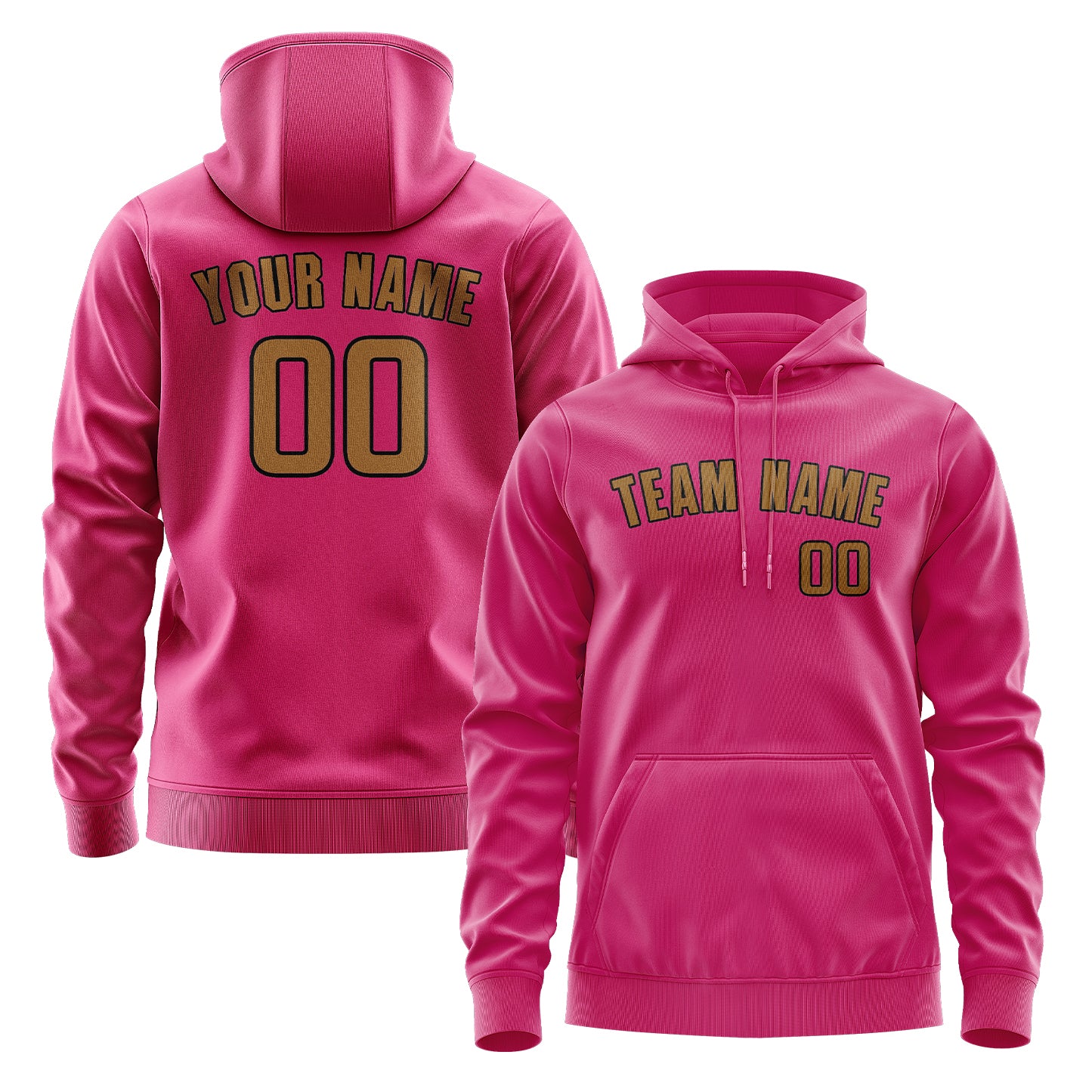 Maßgeschneidertes Rosarot Khaki Hoodie