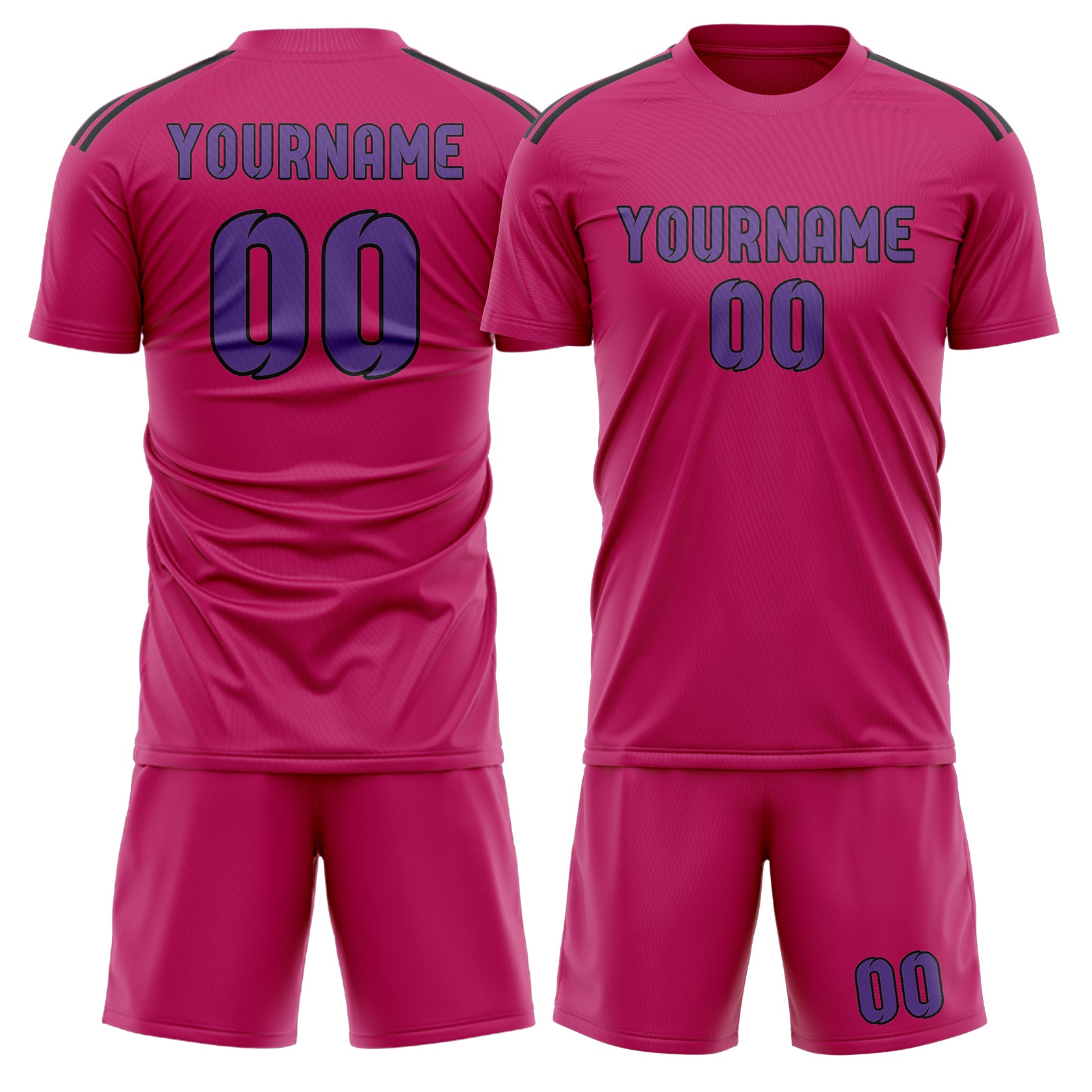 Maßgeschneidertes Professionelles Rosarot Lavendel Fußballtrikot-Set
