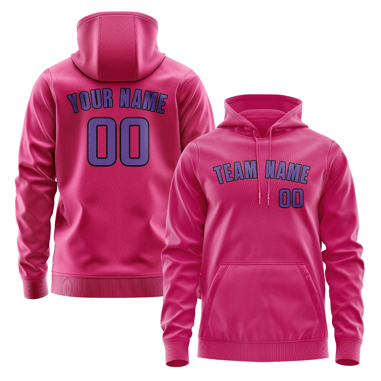 Maßgeschneidertes Rosarot Lavendel Hoodie