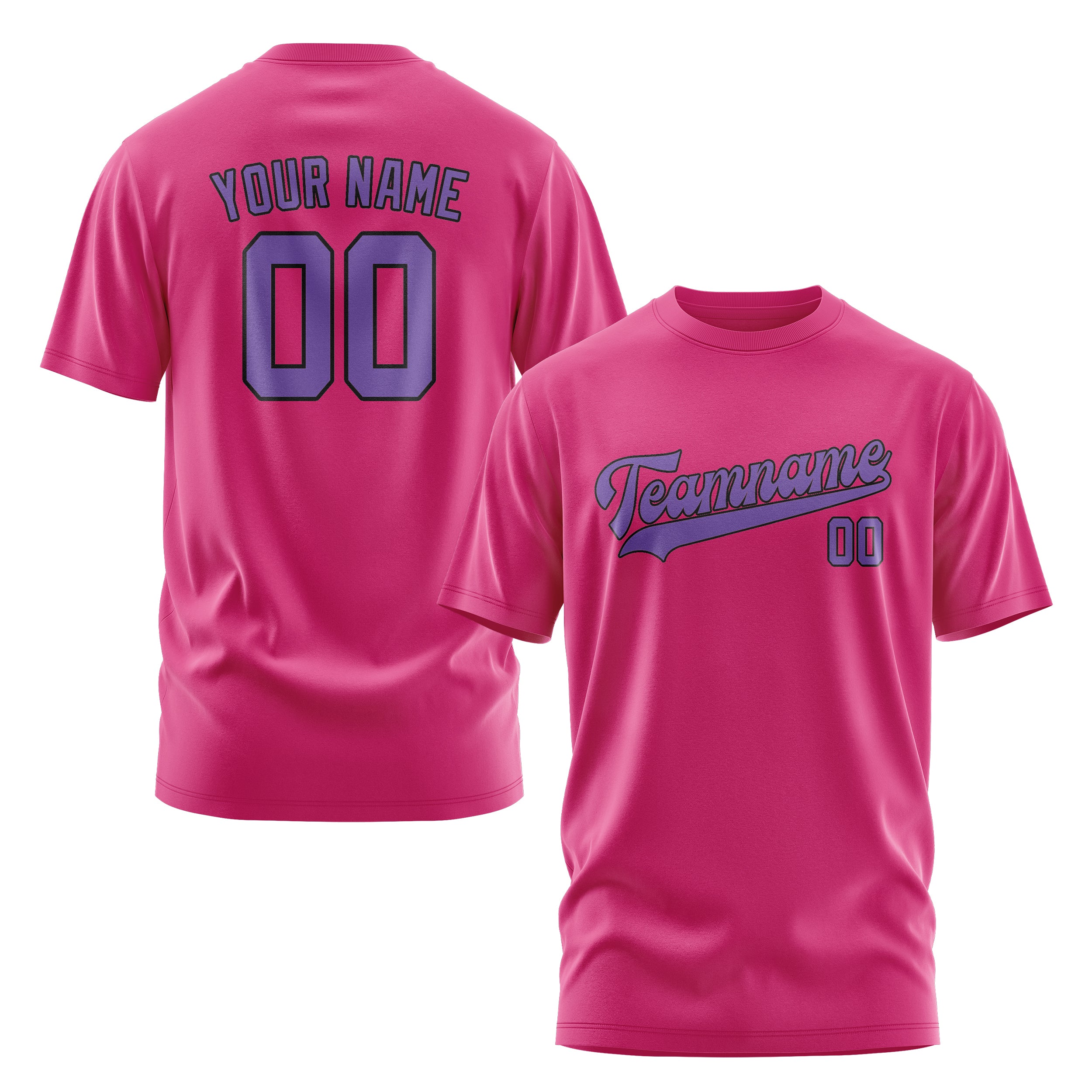 Maßgeschneidertes Rosarot Lavendel T-Shirt