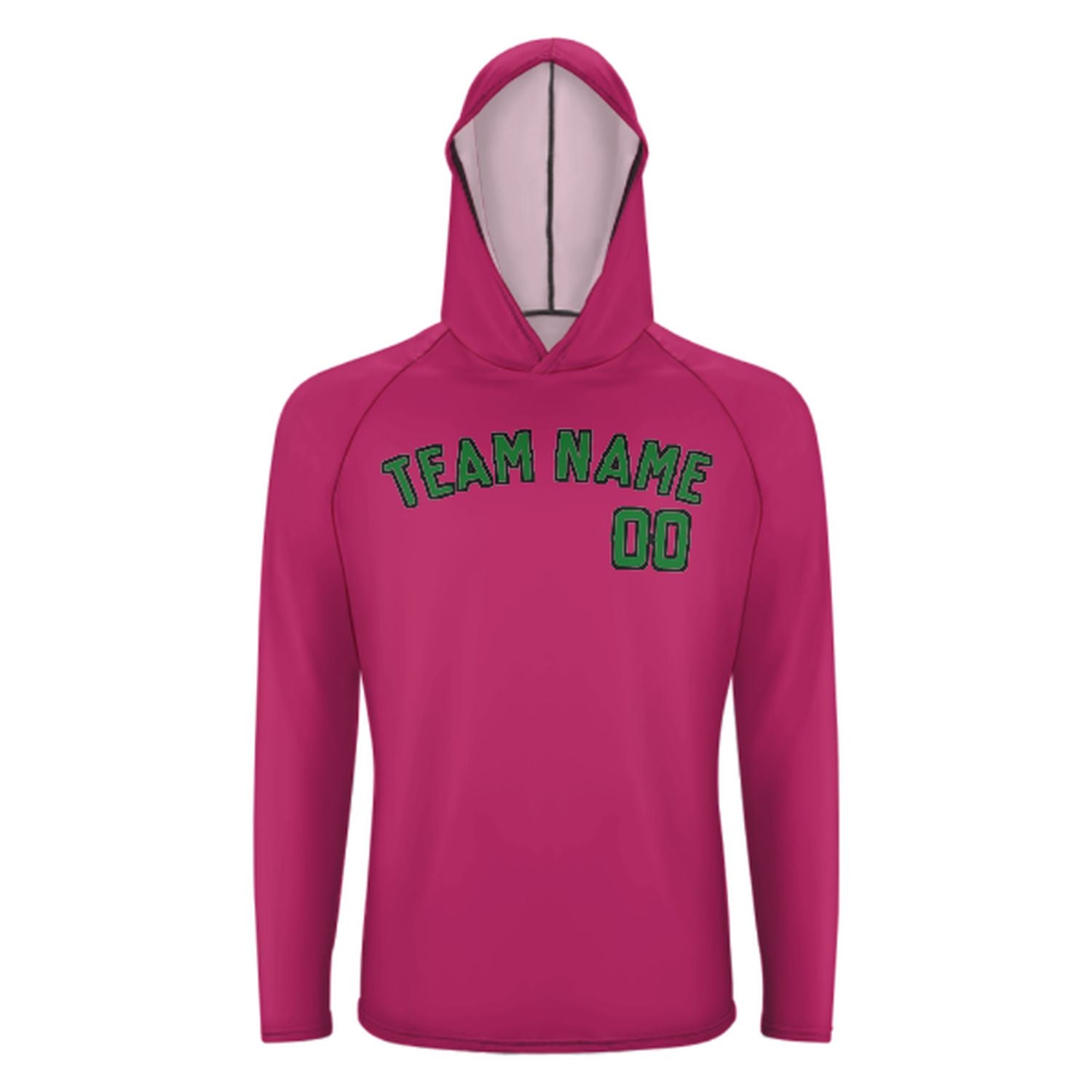 Maßgeschneidertes Rosarot Smaragdgrün UV-Hoodie