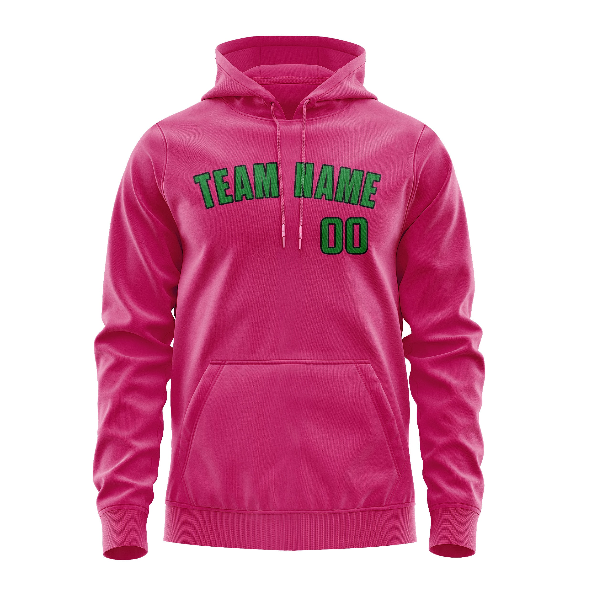 Maßgeschneidertes Rosarot Smaragdgrün Hoodie