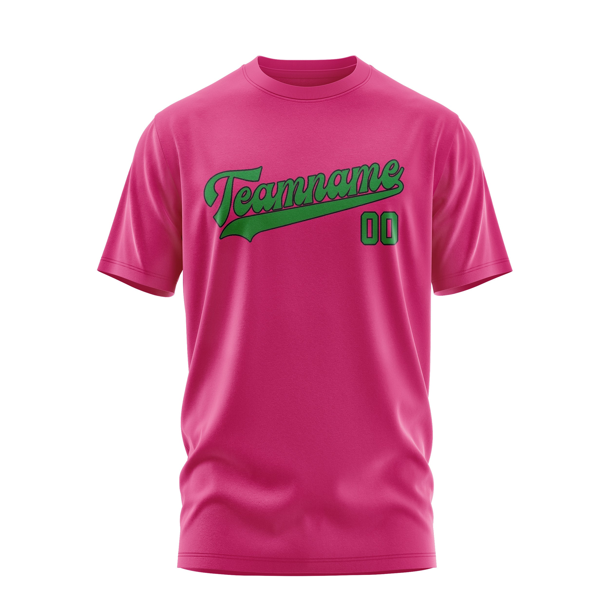 Maßgeschneidertes Rosarot Smaragdgrün T-Shirt