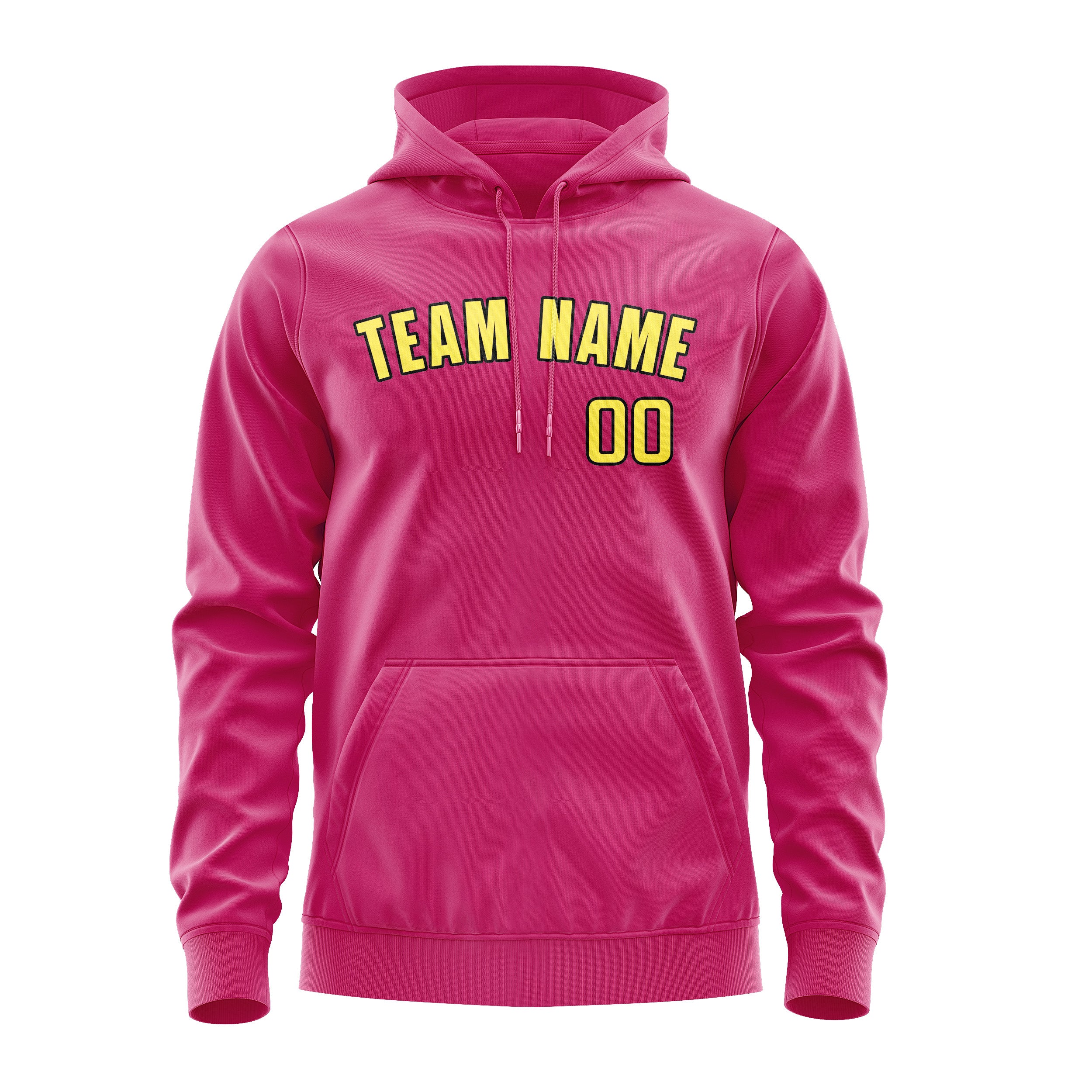 Maßgeschneidertes Rosarot Blassgelb Hoodie