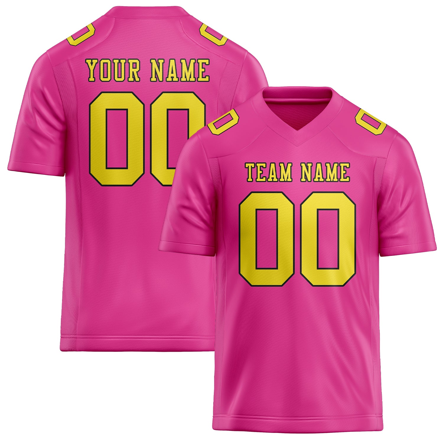 Maßgeschneidertes Professionelles Rosarot Blassgelb Rugbytrikot