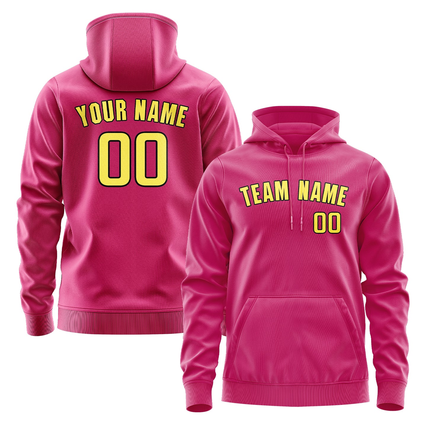 Maßgeschneidertes Rosarot Blassgelb Hoodie