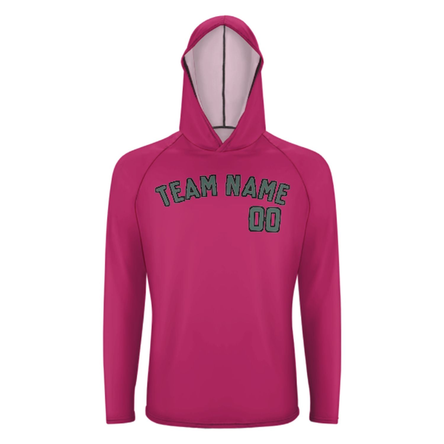 Maßgeschneidertes Rosarot Blaugrün UV-Hoodie