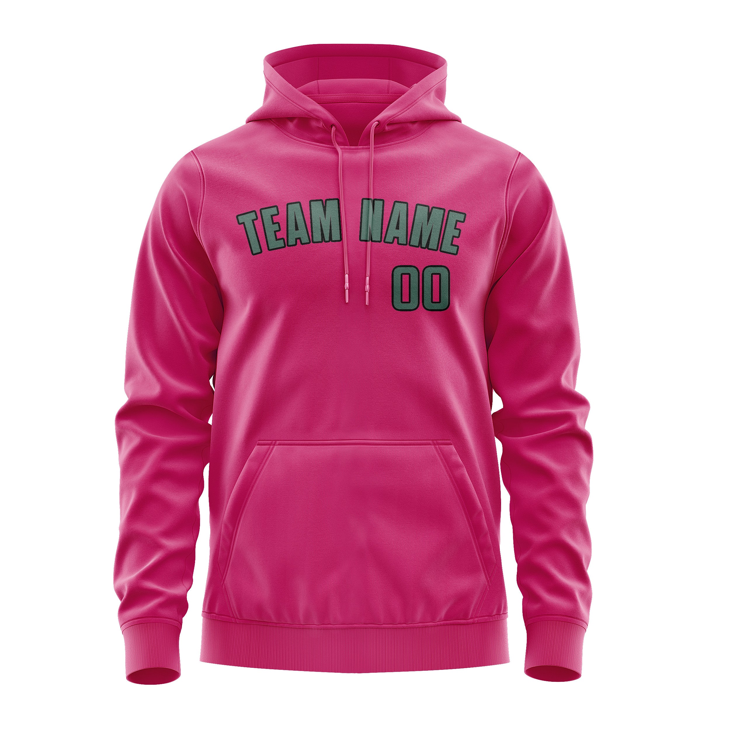 Maßgeschneidertes Rosarot Blaugrün Hoodie