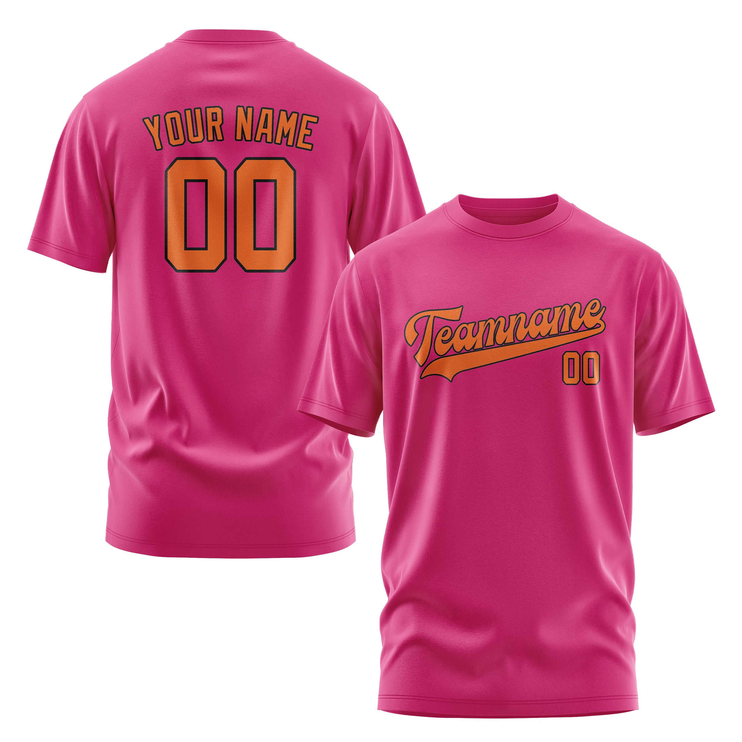 Maßgeschneidertes Rosarot Orange T-Shirt