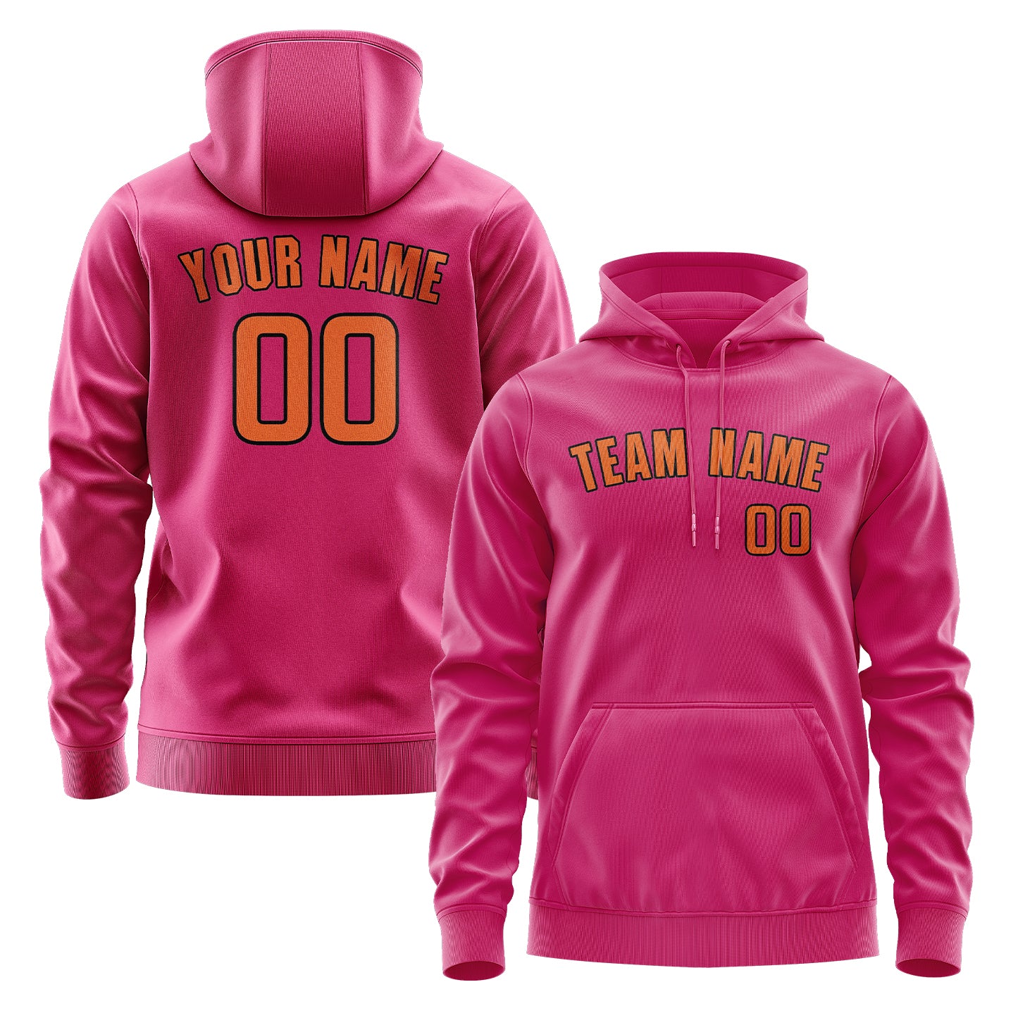 Maßgeschneidertes Rosarot Orange Hoodie
