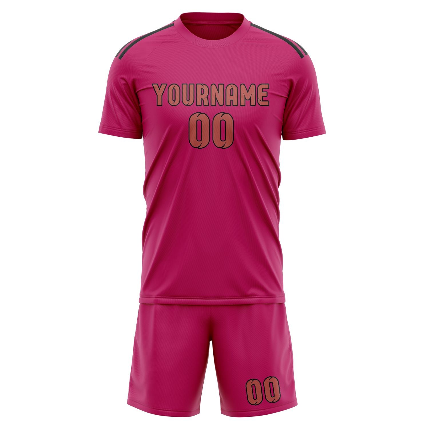 Maßgeschneidertes Professionelles Rosarot Kupferrose Fußballtrikot-Set