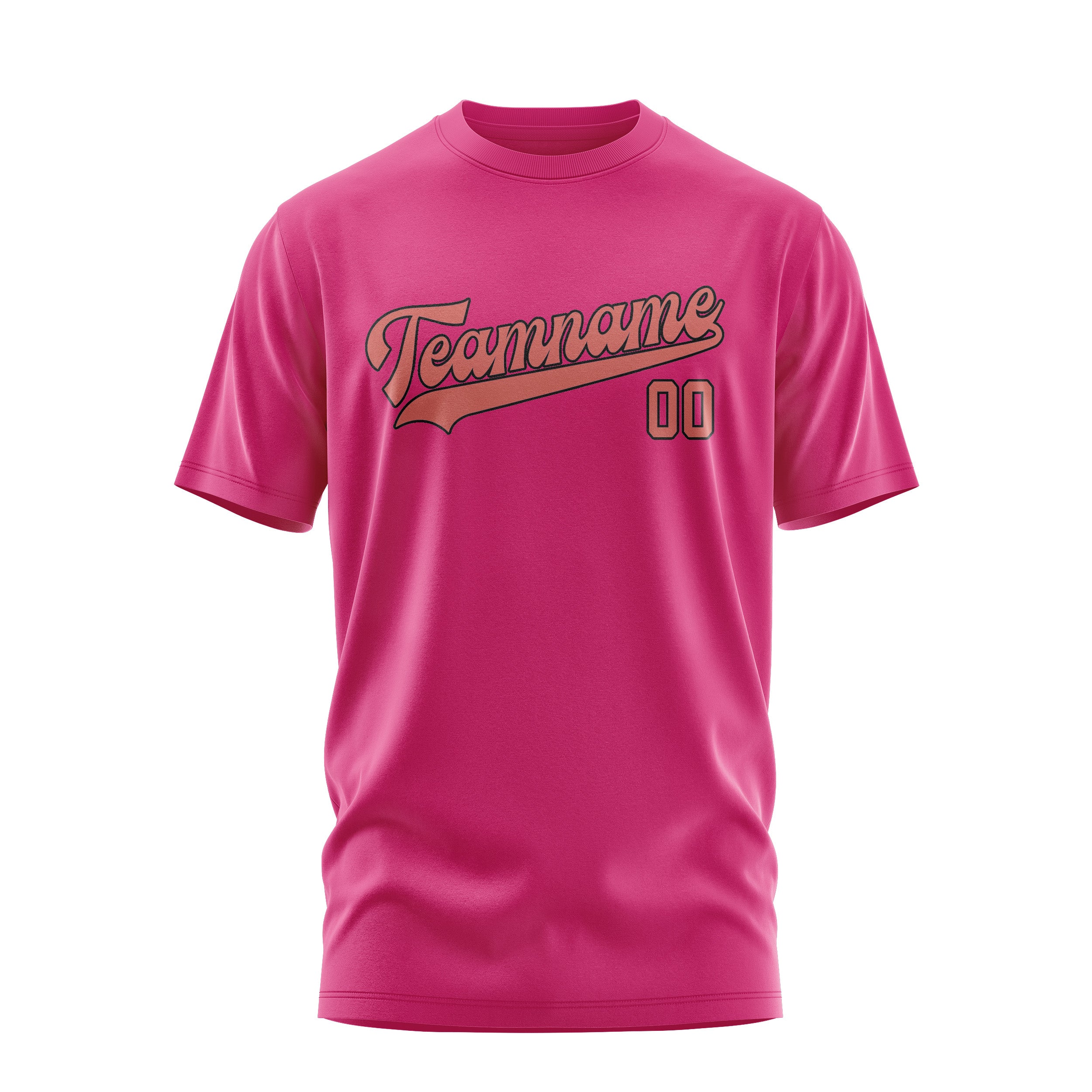 Maßgeschneidertes Rosarot Kupferrose T-Shirt