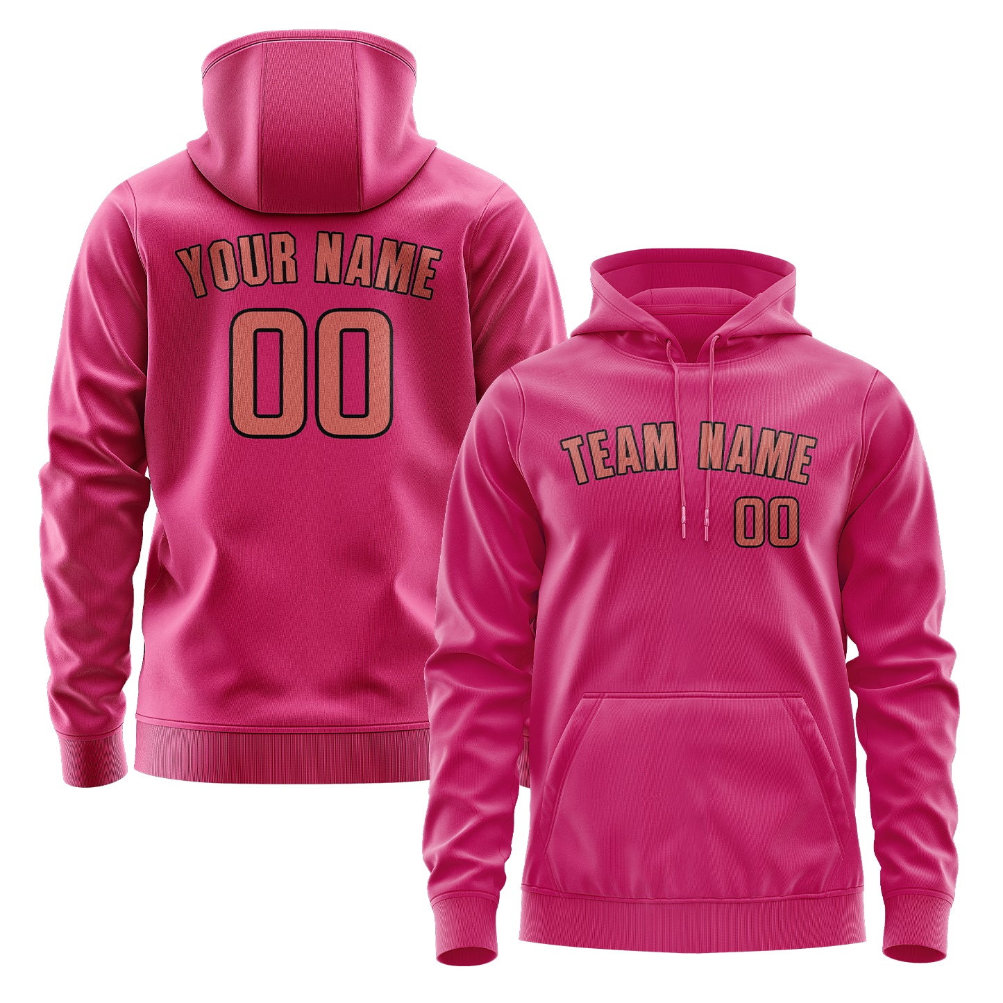 Maßgeschneidertes Rosarot Kupferrose Hoodie