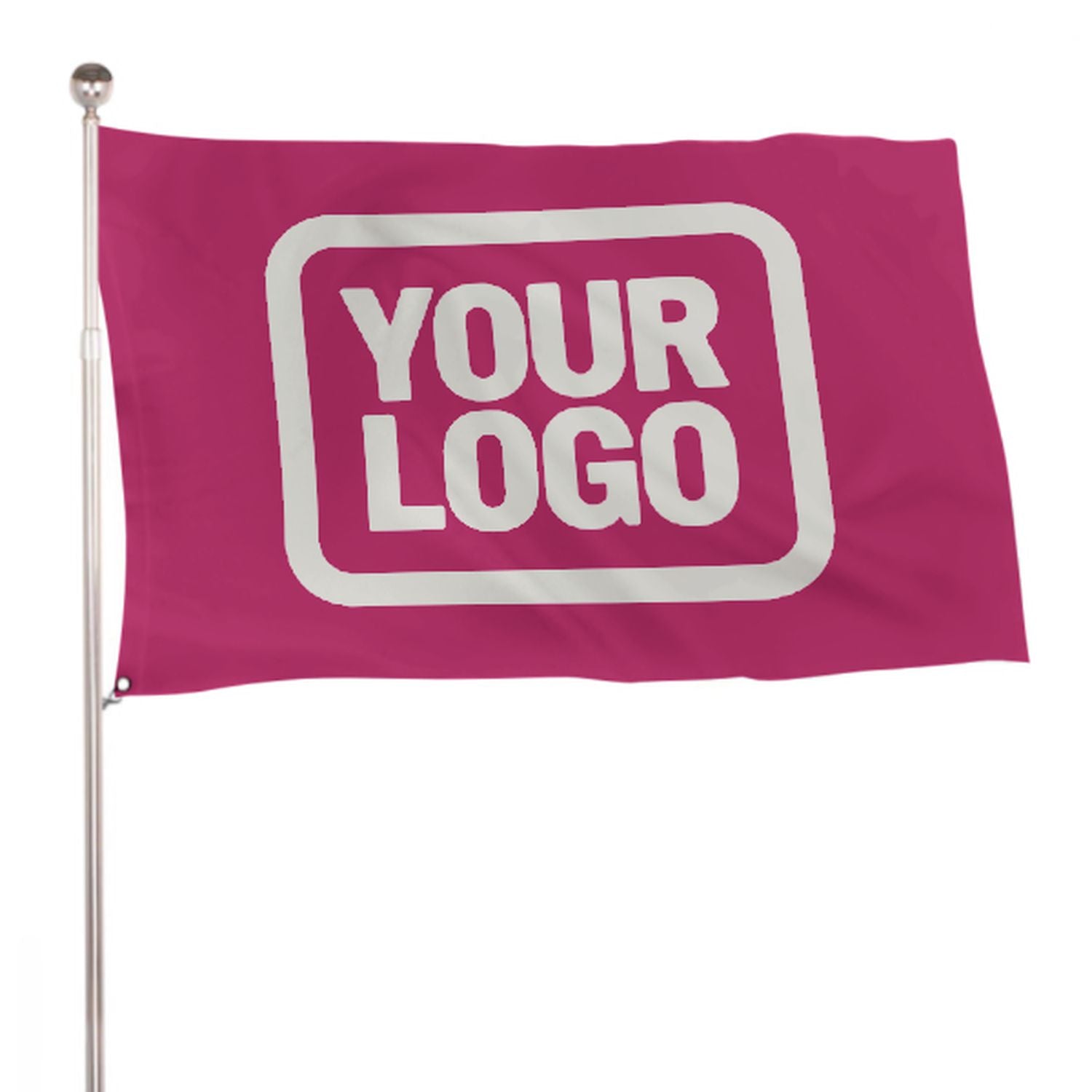 Maßgeschneidertes Rosarot Weiß Flagge