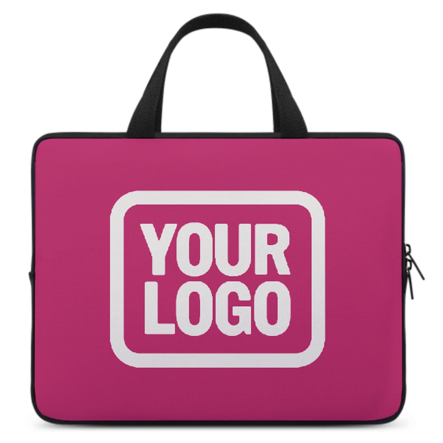 Borsa per laptop rosa e bianca personalizzata