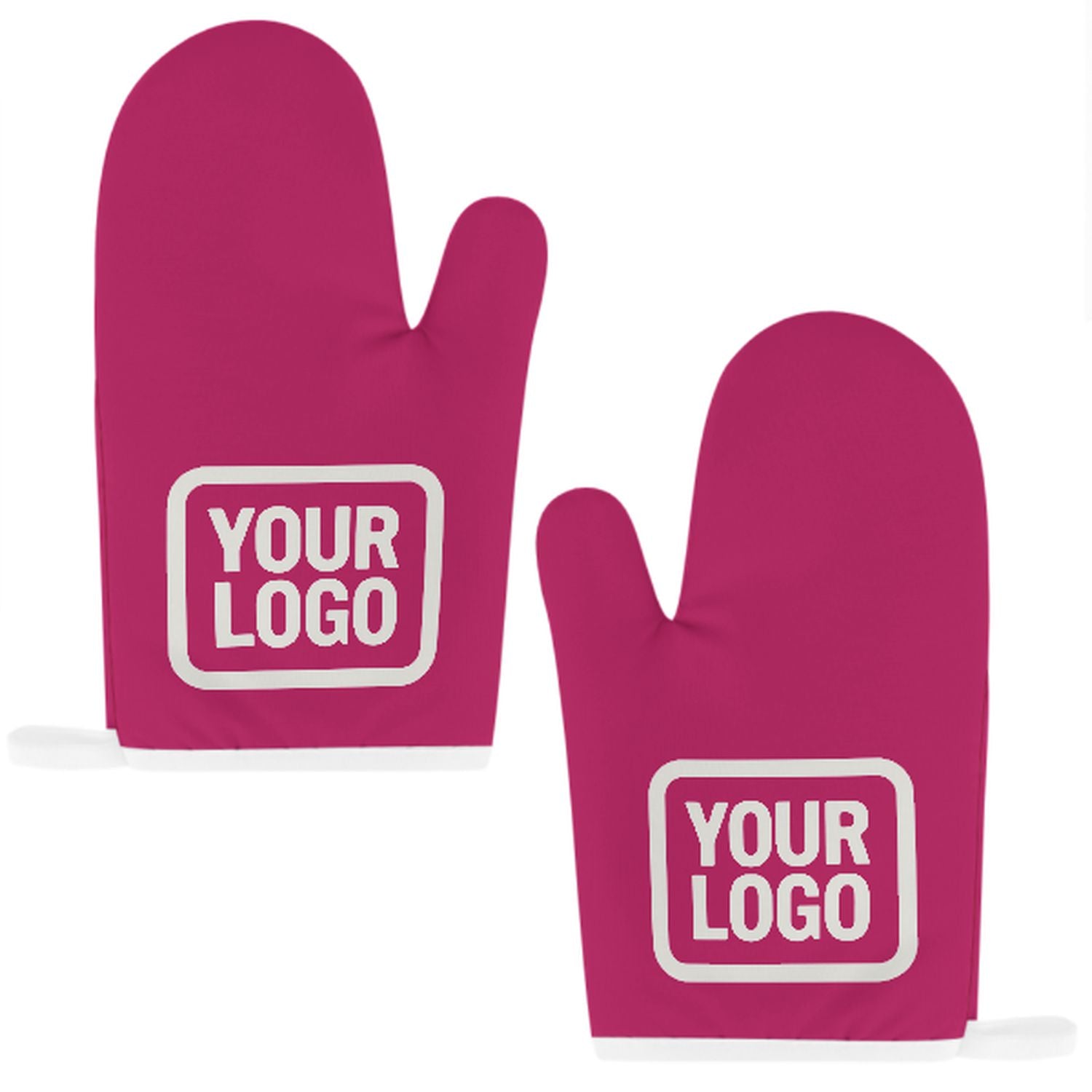 Maßgeschneidertes Rosarot  Weiß Topfhandschuh Set – 2-teilig