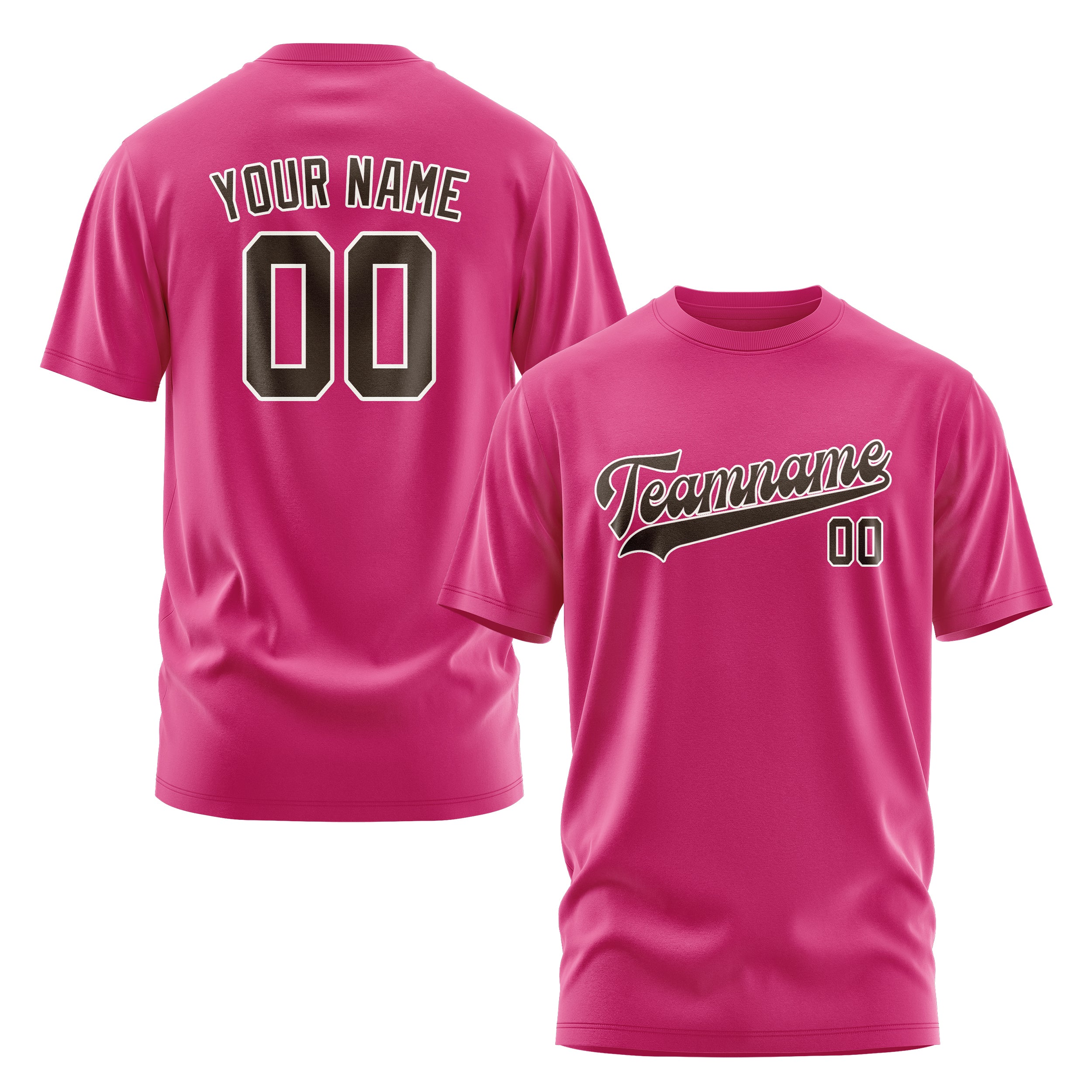 Maßgeschneidertes Rosarot Braun T-Shirt