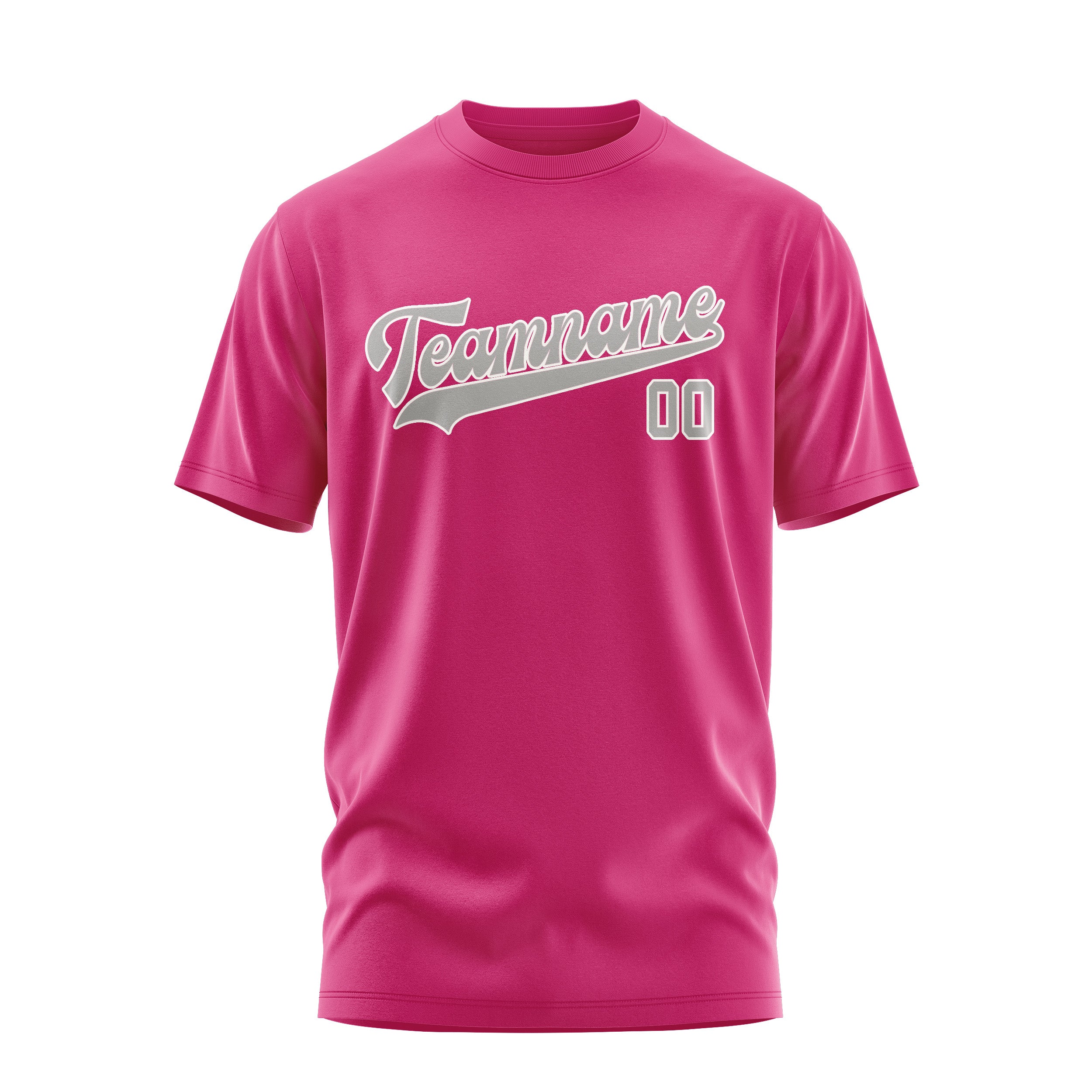 Maßgeschneidertes Rosarot Grau T-Shirt