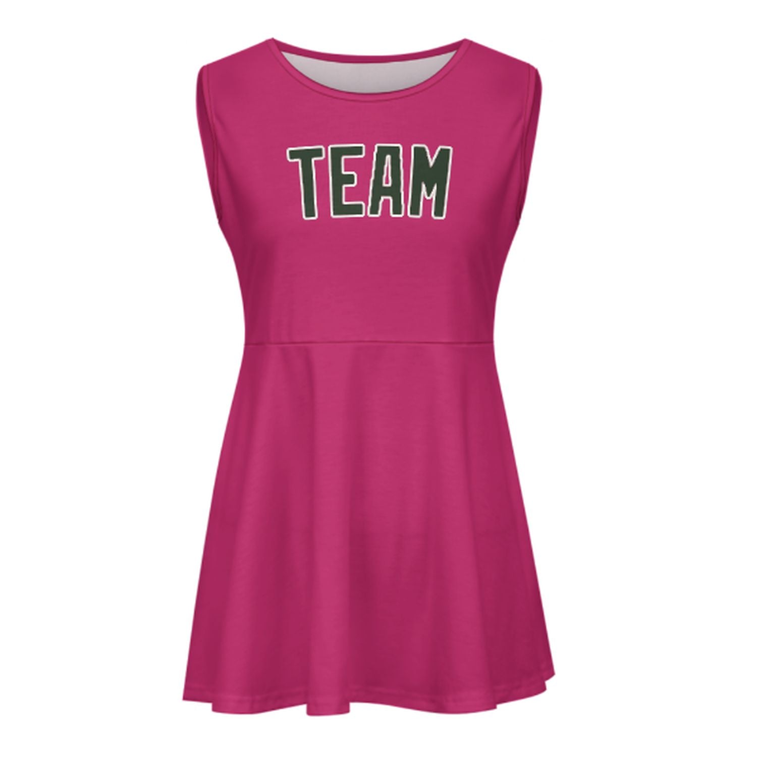 Maßgeschneidertes Rosarot Tannengrün Cheerleader-Kleid