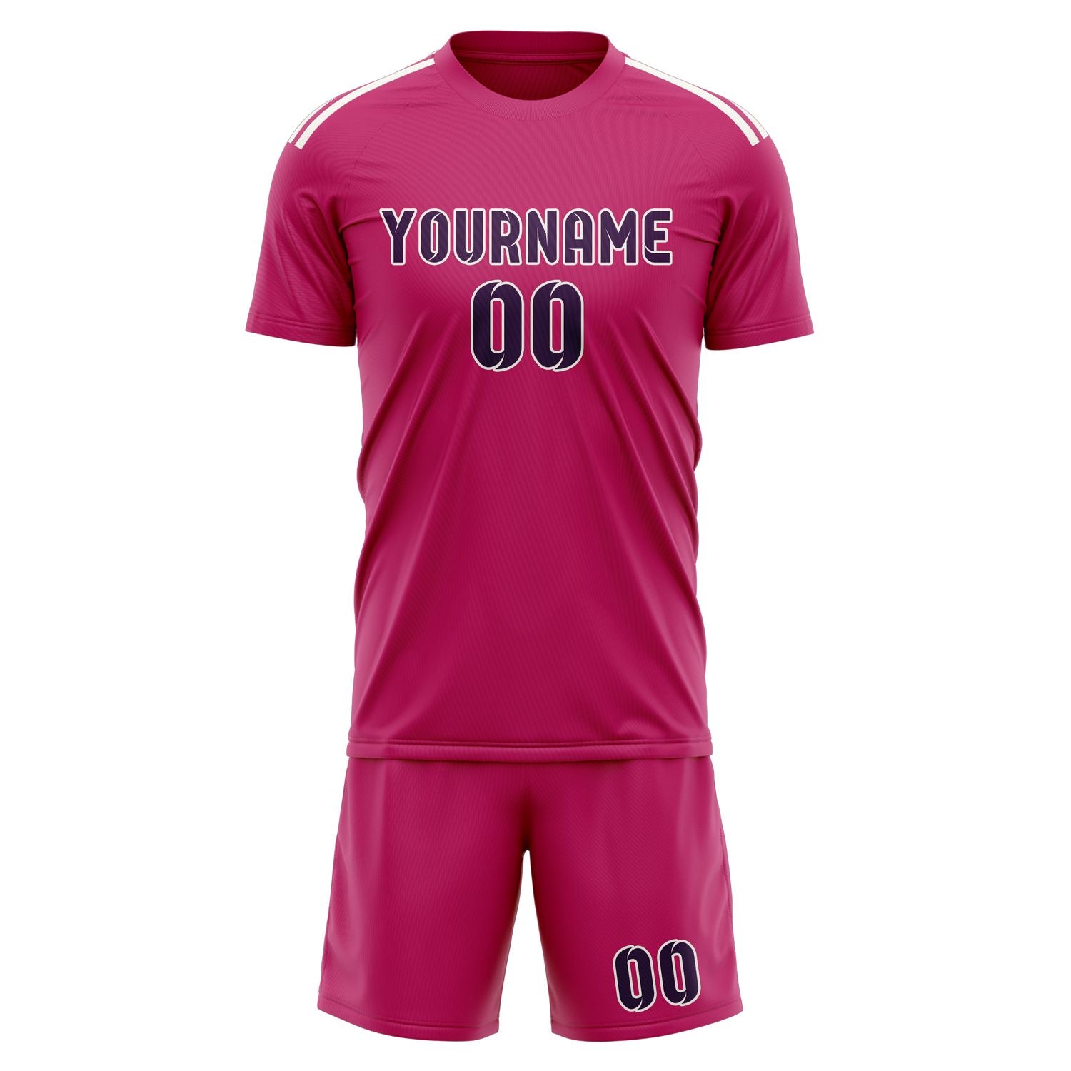 Maßgeschneidertes Professionelles Rosarot Lila Fußballtrikot-Set