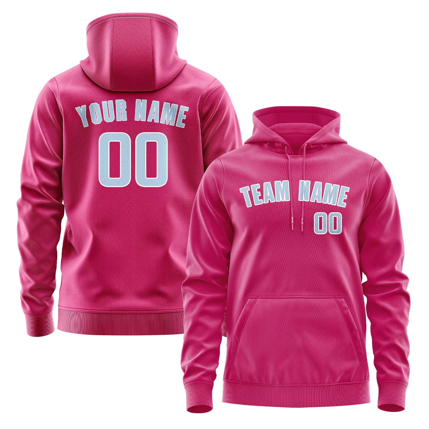 Maßgeschneidertes Rosarot Hellblau Hoodie