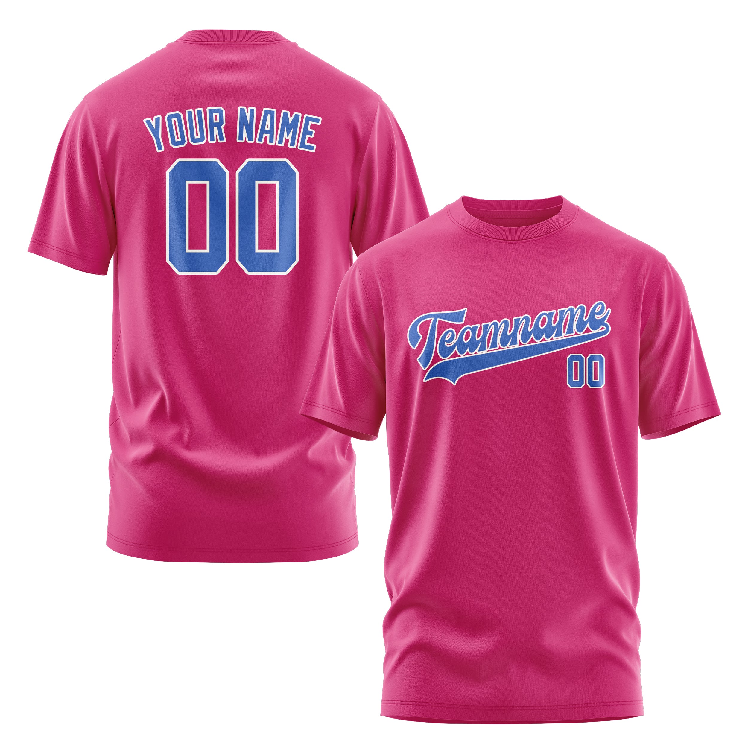 Maßgeschneidertes Rosarot Himmelblau T-Shirt
