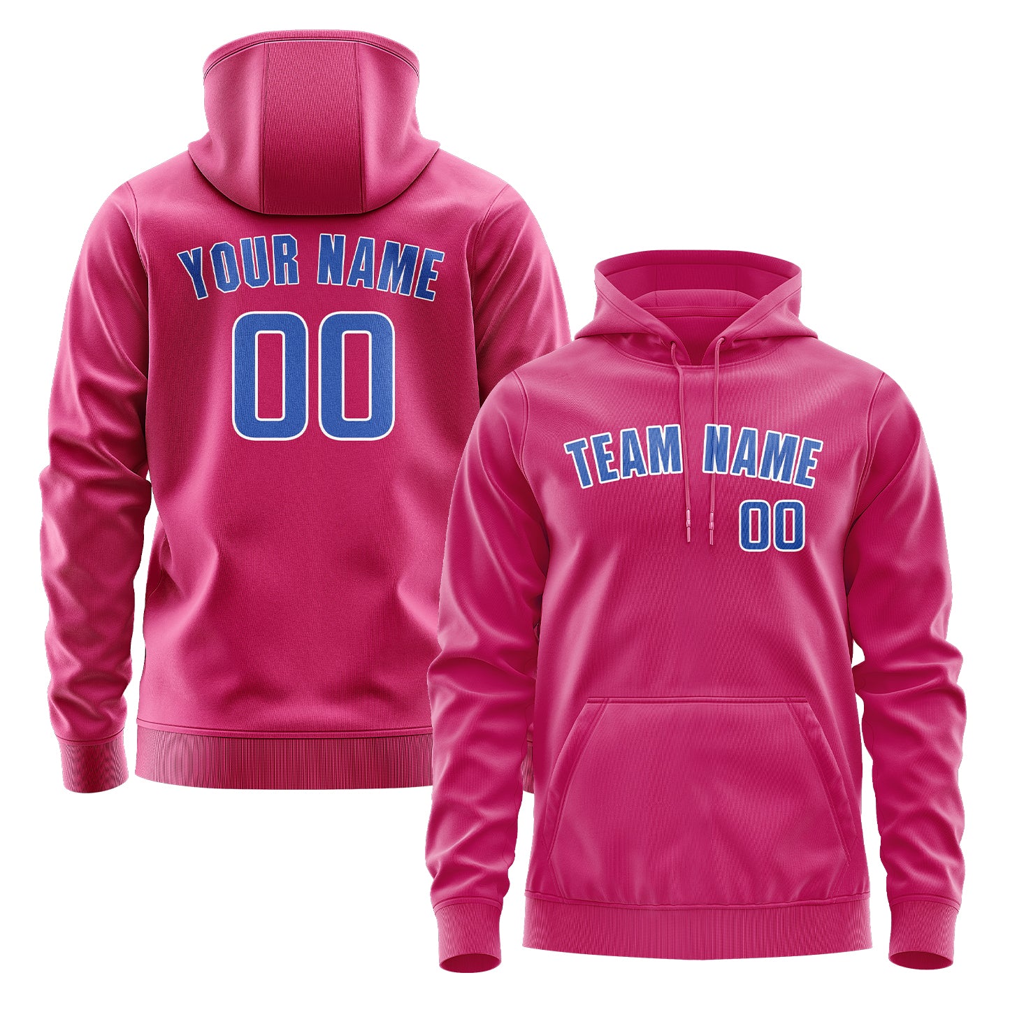 Maßgeschneidertes Rosarot Himmelblau Hoodie
