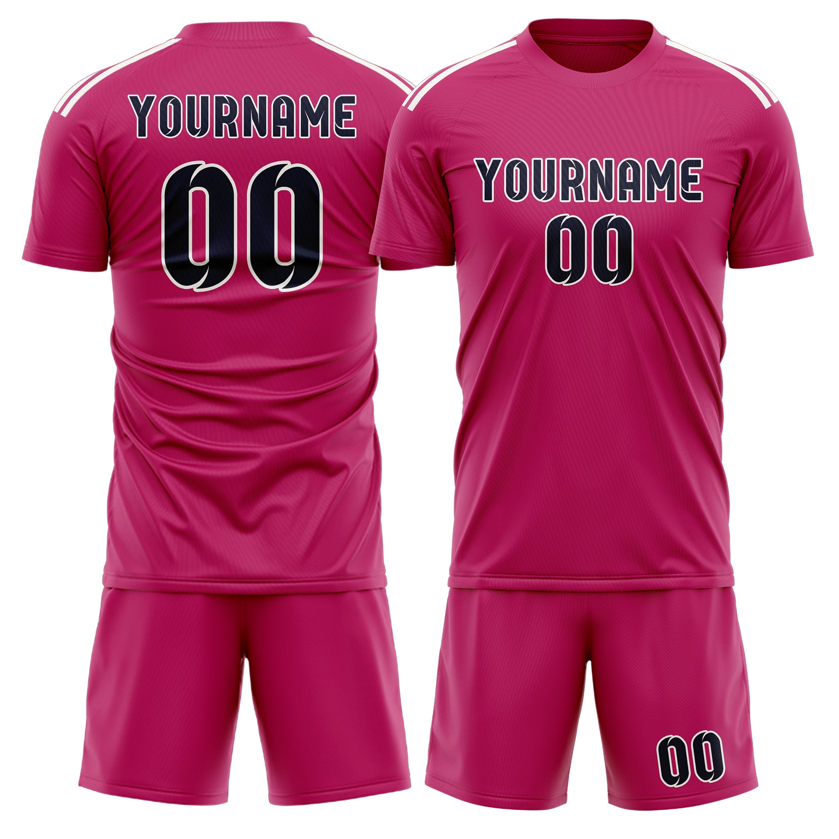 Maßgeschneidertes Professionelles Rosarot Stahlblau Fußballtrikot-Set