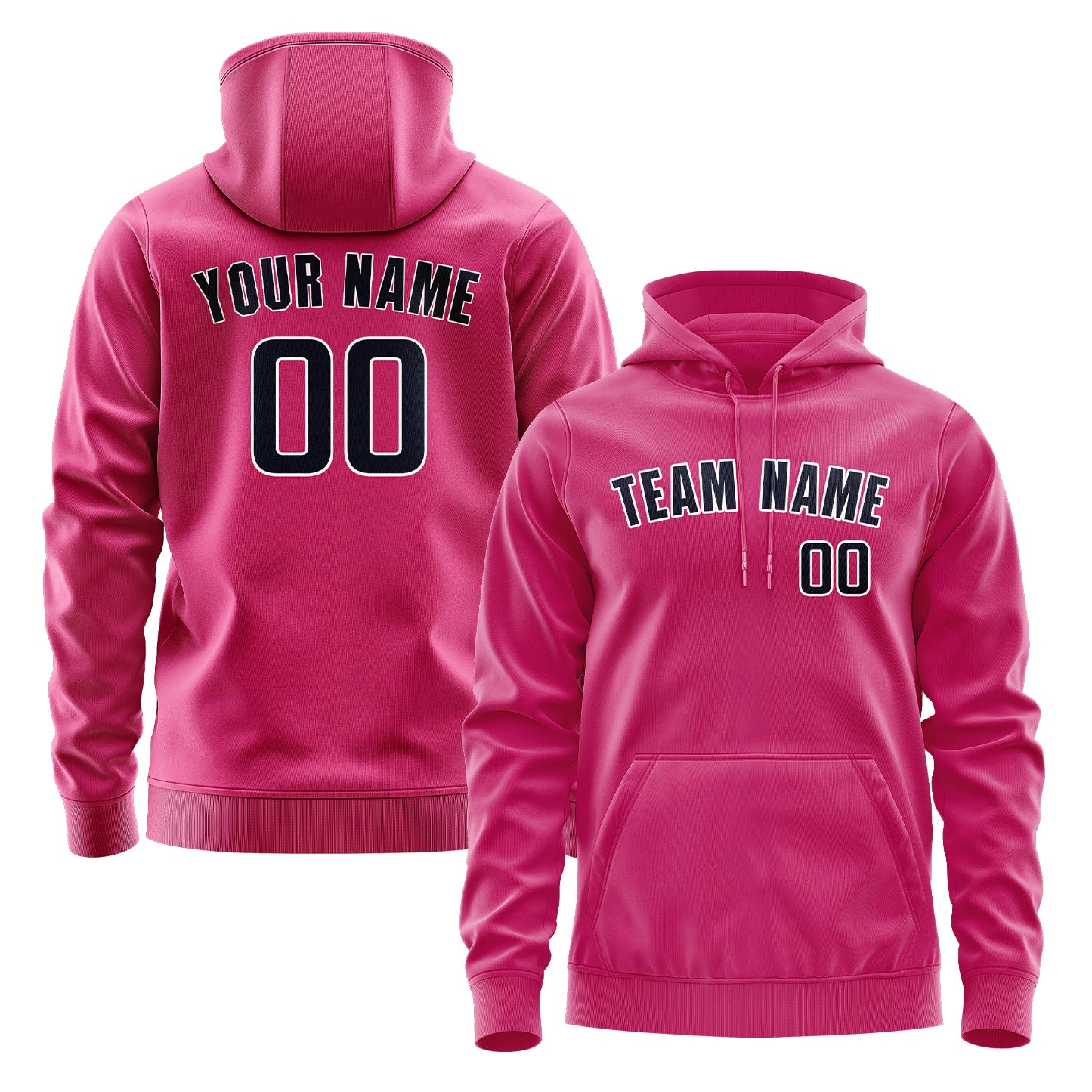 Maßgeschneidertes Rosarot Stahlblau Hoodie