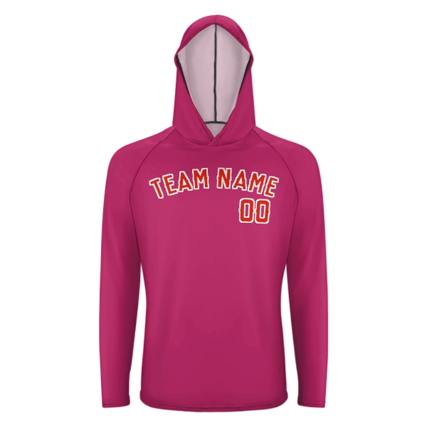Maßgeschneidertes Rosarot Orangerot UV-Hoodie