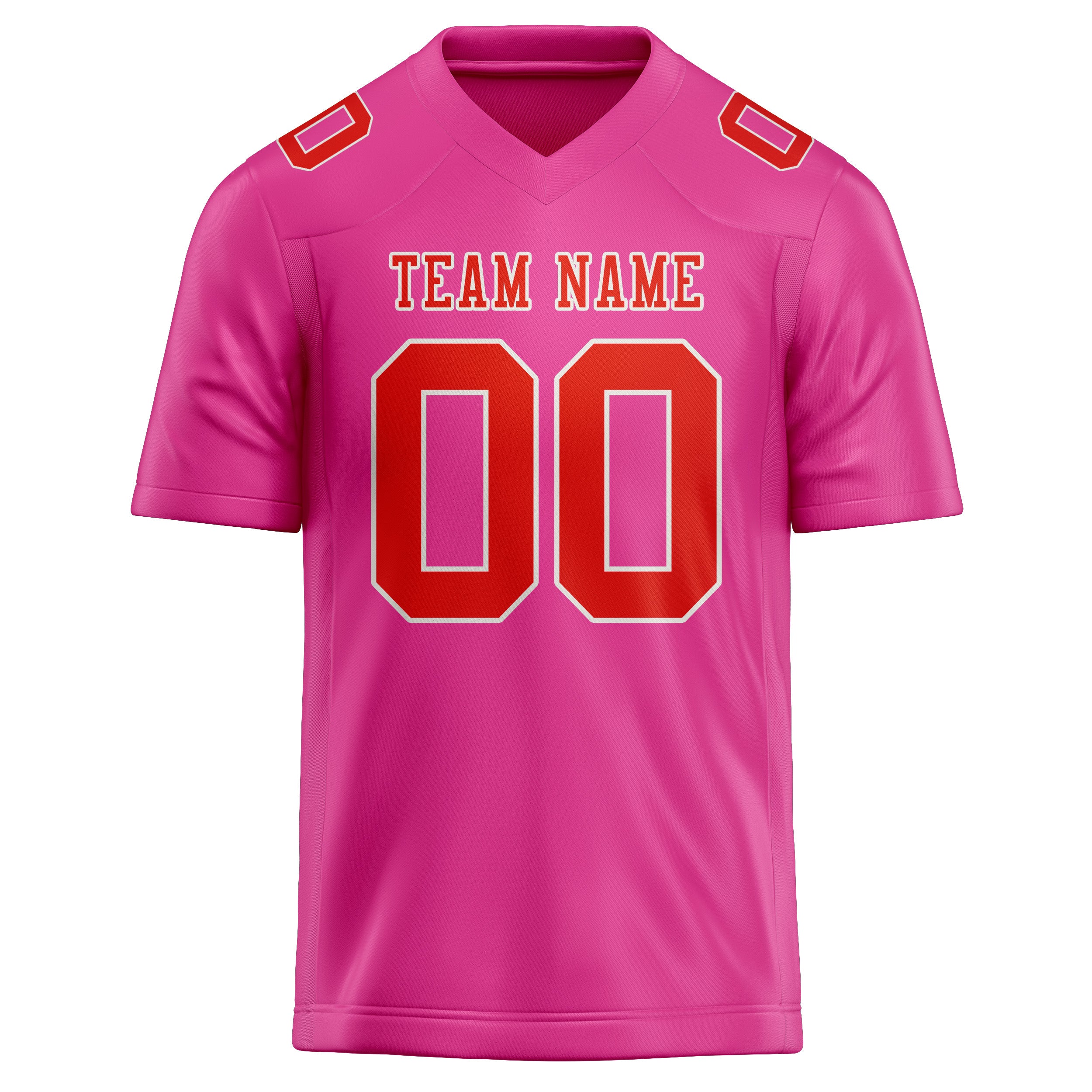 Maßgeschneidertes Professionelles Rosarot Orangerot Rugbytrikot