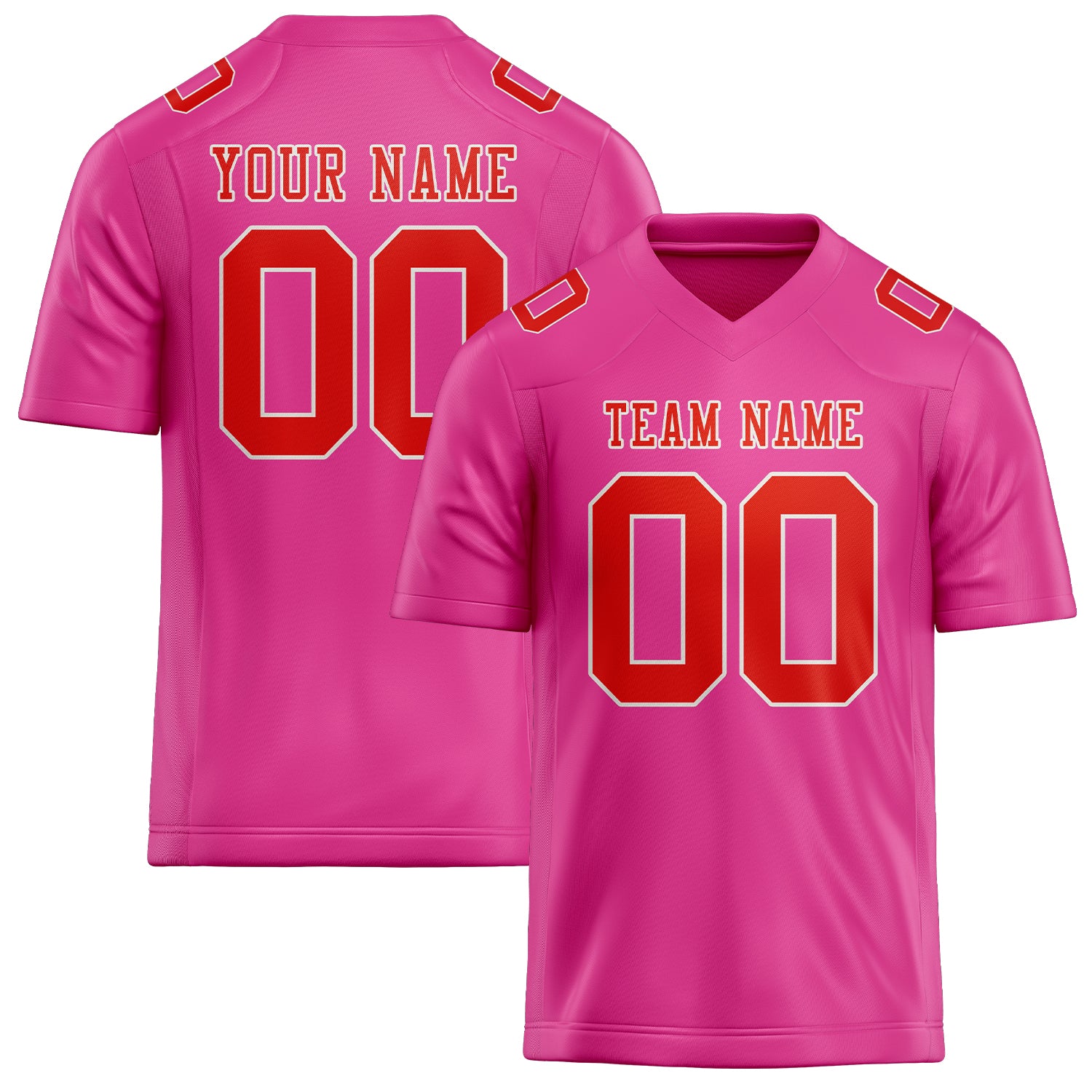 Maßgeschneidertes Professionelles Rosarot Orangerot Rugbytrikot