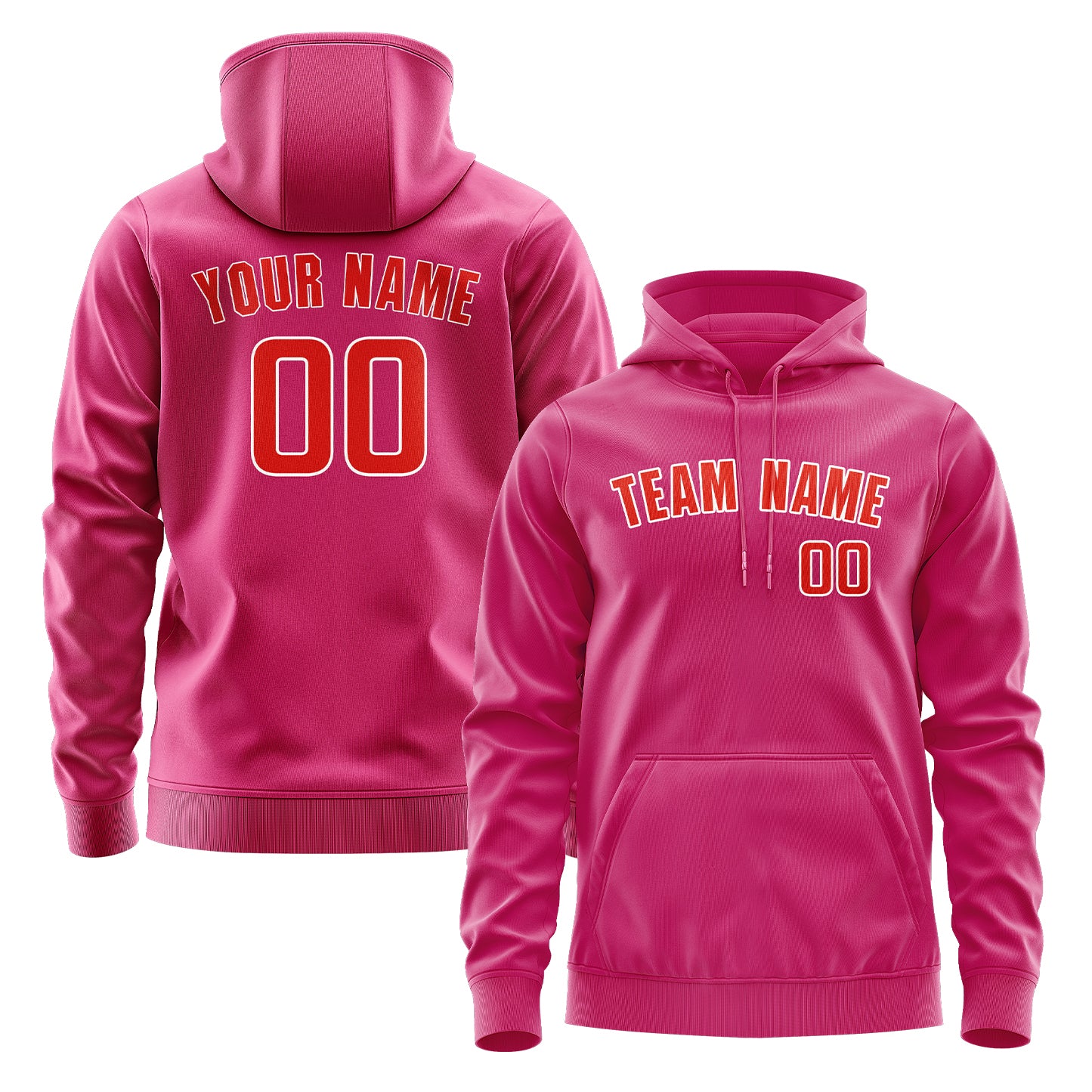 Maßgeschneidertes Rosarot Orangerot Hoodie